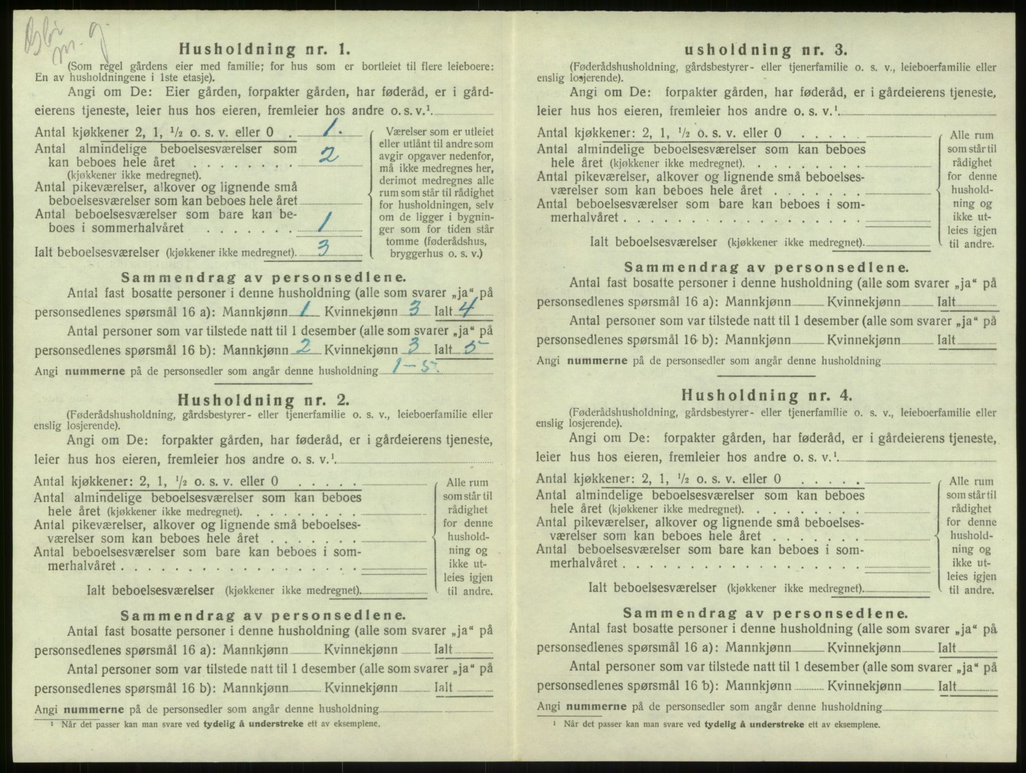 SAB, 1920 census for Haus, 1920, p. 1003