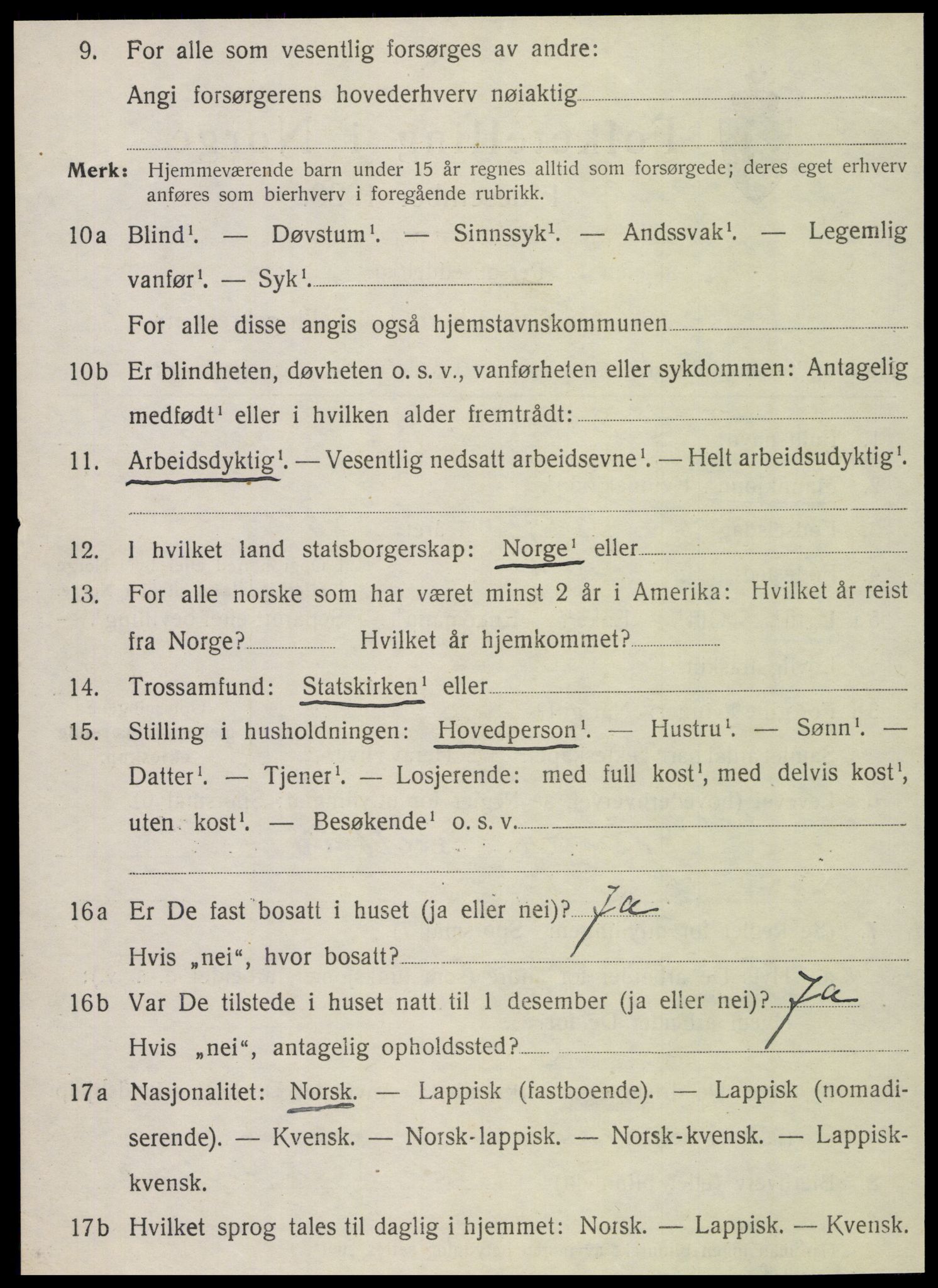 SAT, 1920 census for Vega, 1920, p. 2154