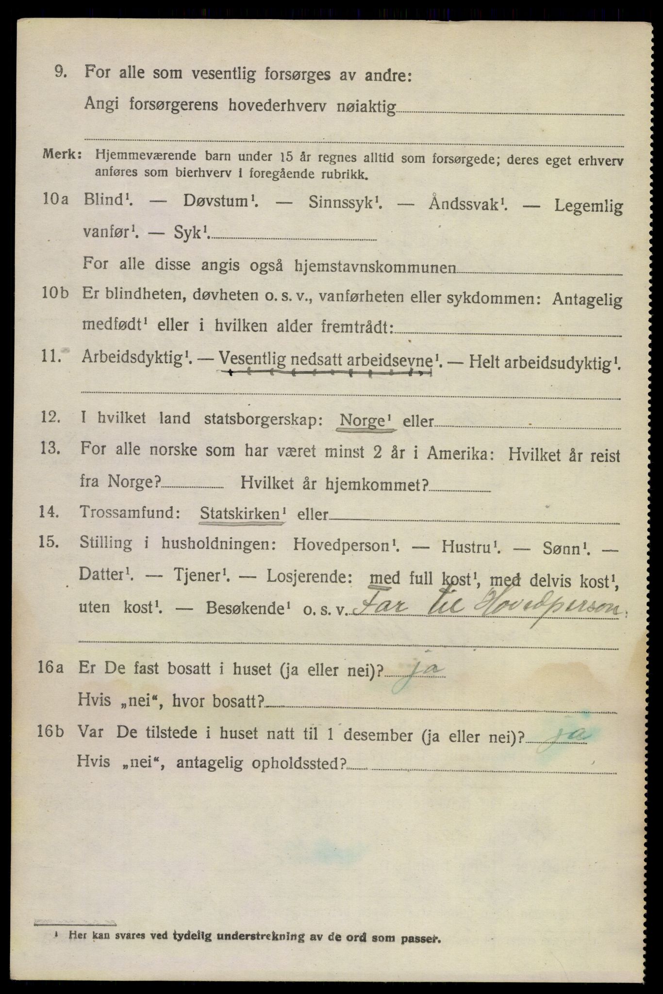 SAKO, 1920 census for Bamble, 1920, p. 4462