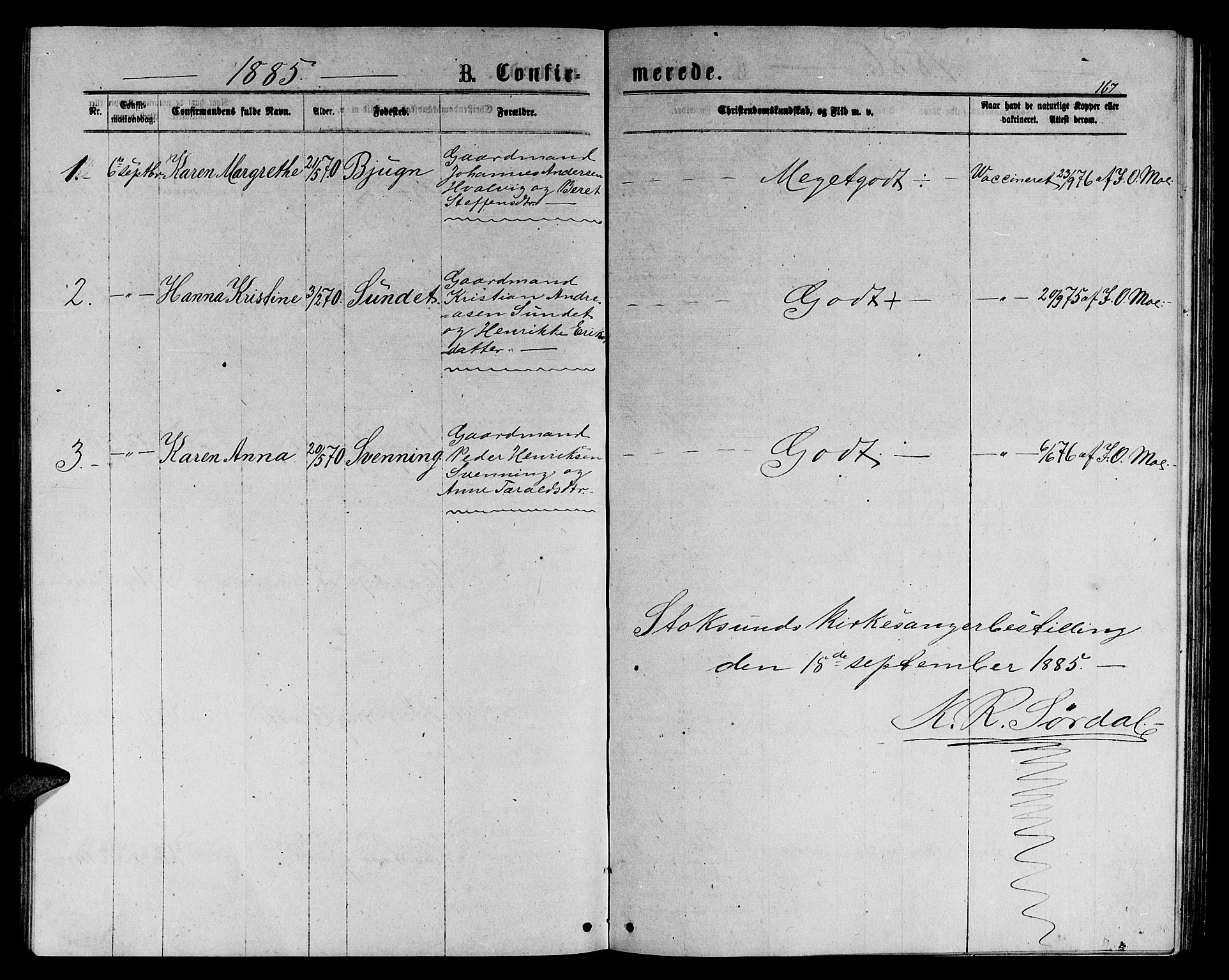 Ministerialprotokoller, klokkerbøker og fødselsregistre - Sør-Trøndelag, SAT/A-1456/656/L0695: Parish register (copy) no. 656C01, 1867-1889, p. 167