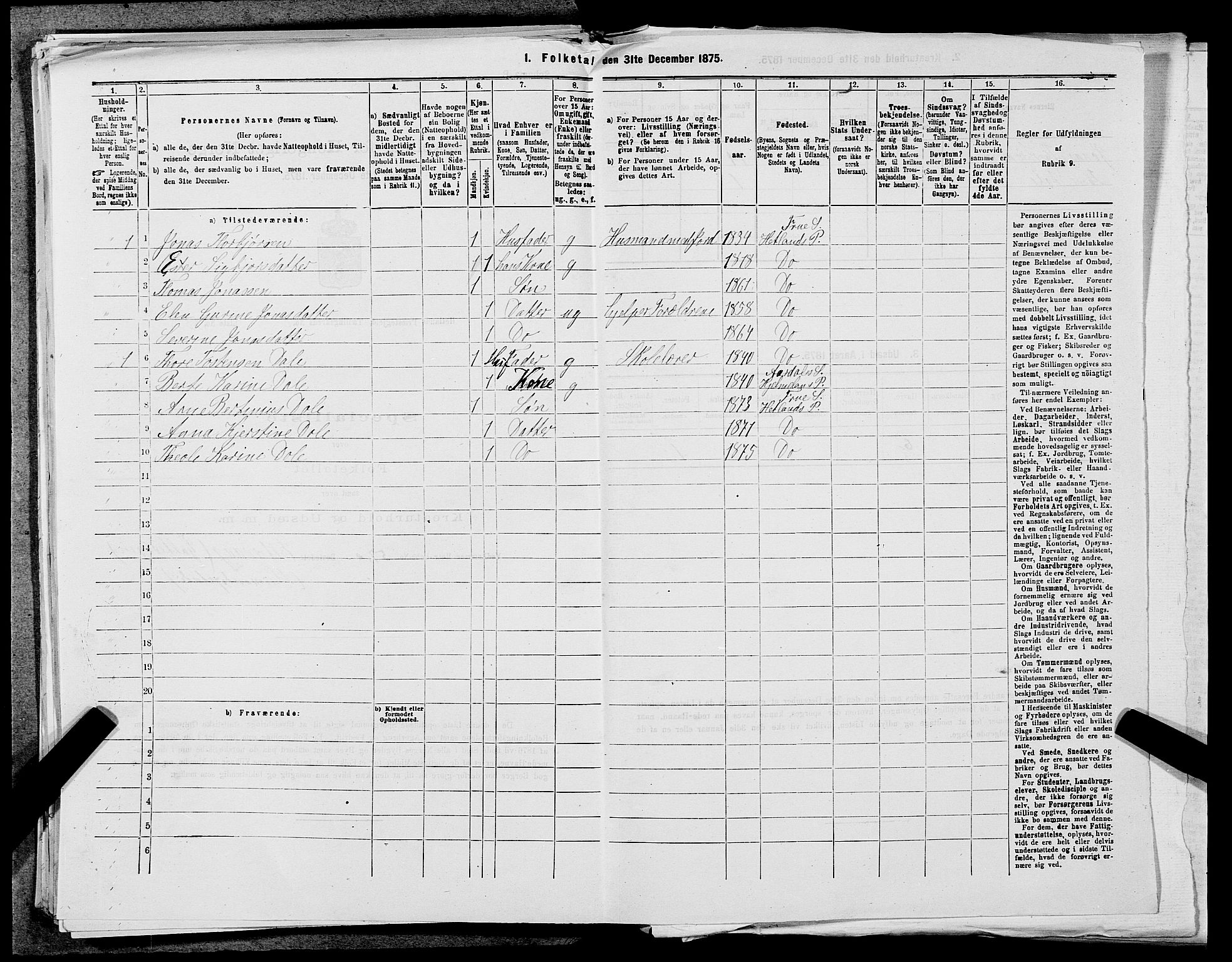 SAST, 1875 census for 1126P Hetland, 1875, p. 1428