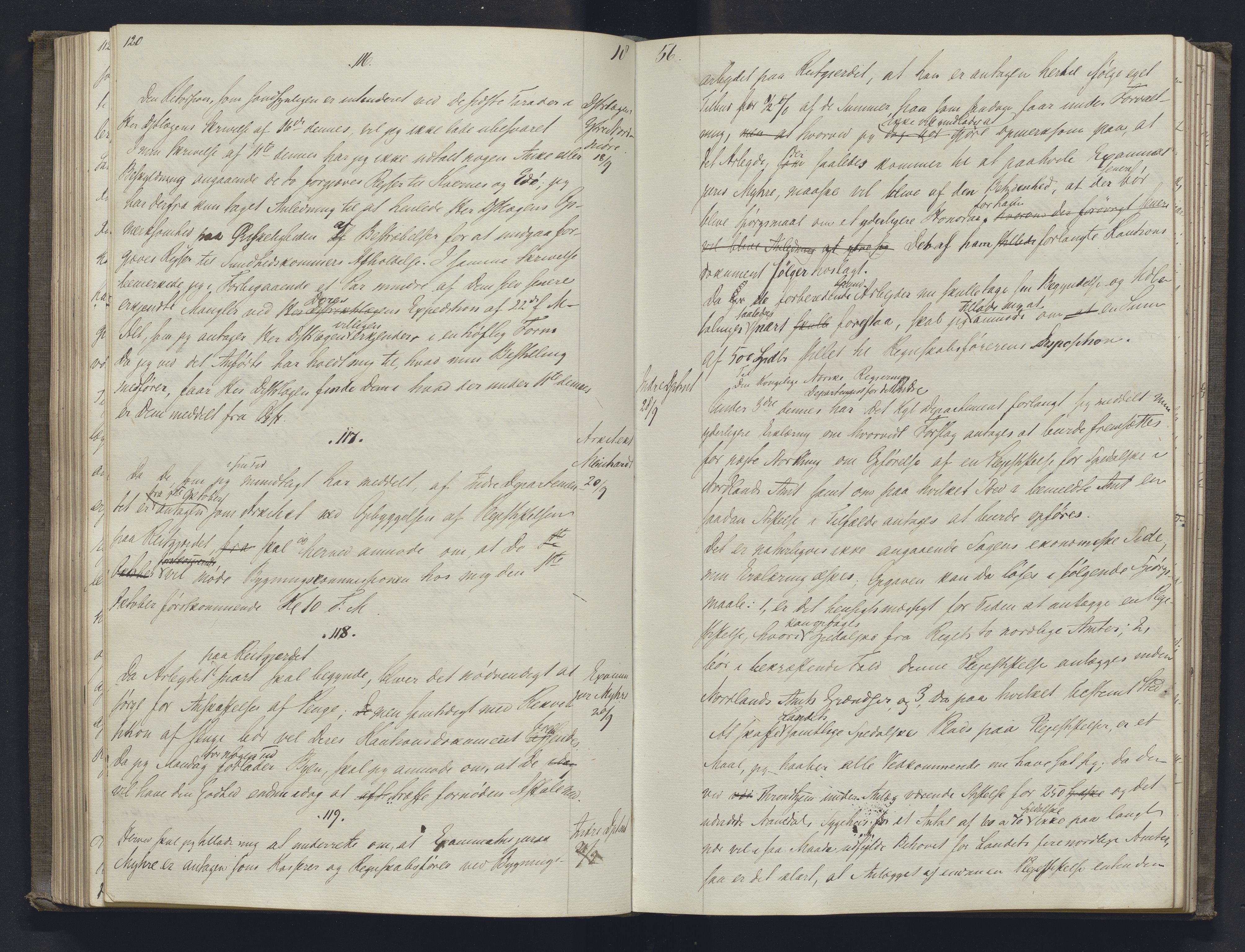 Lepraarkiver - Overlegen for den spedalske sykdom, AV/SAB-A-61001/B.b/L0001: Kopibok, 1854-1858, p. 120-121