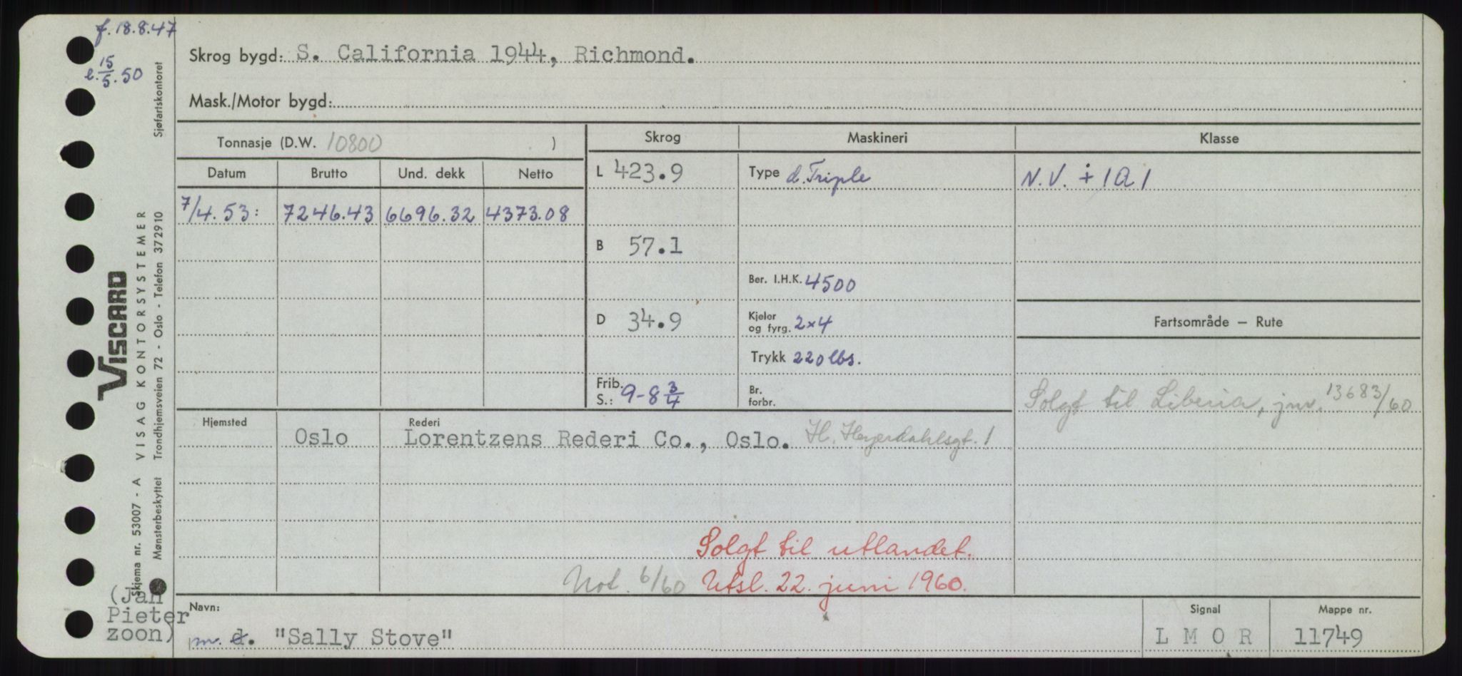 Sjøfartsdirektoratet med forløpere, Skipsmålingen, RA/S-1627/H/Hd/L0031: Fartøy, Rju-Sam, p. 603