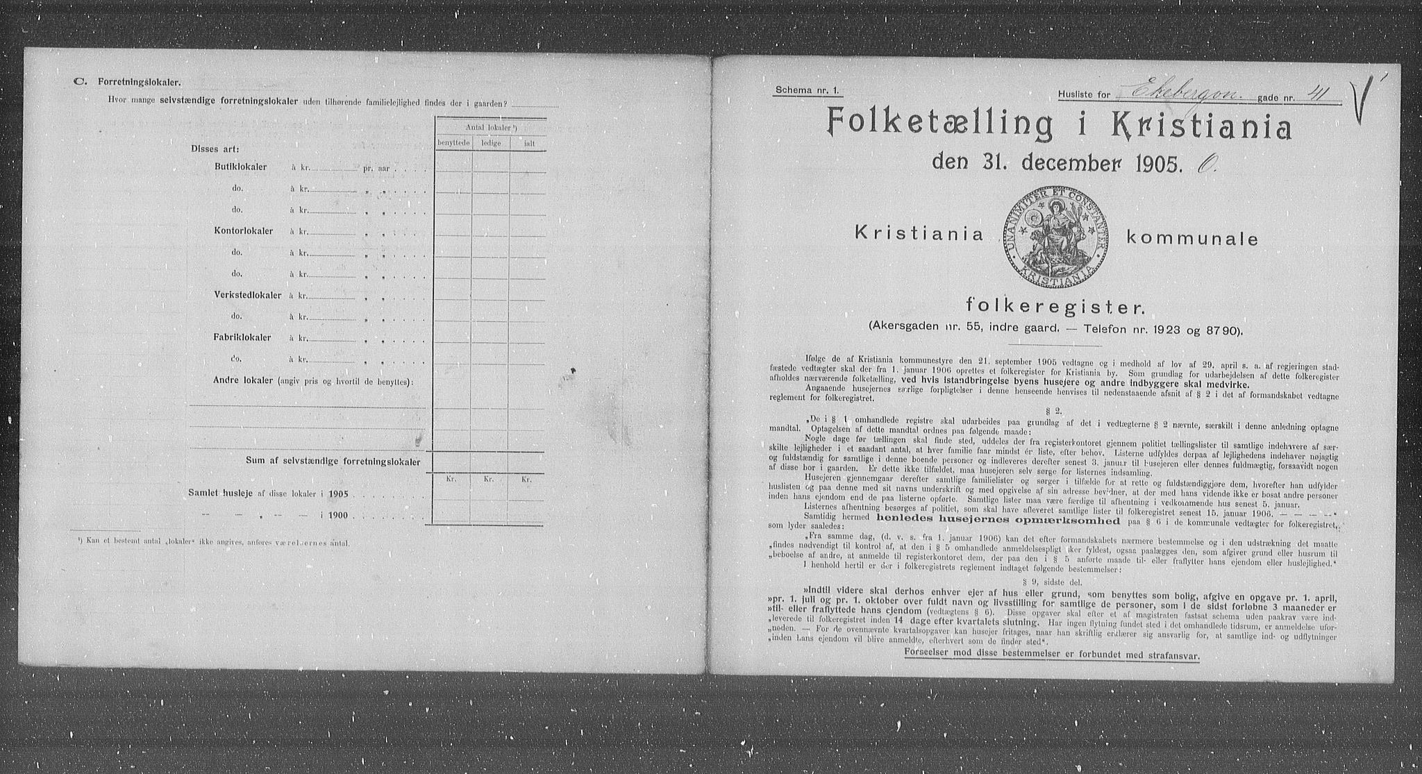 OBA, Municipal Census 1905 for Kristiania, 1905, p. 10274