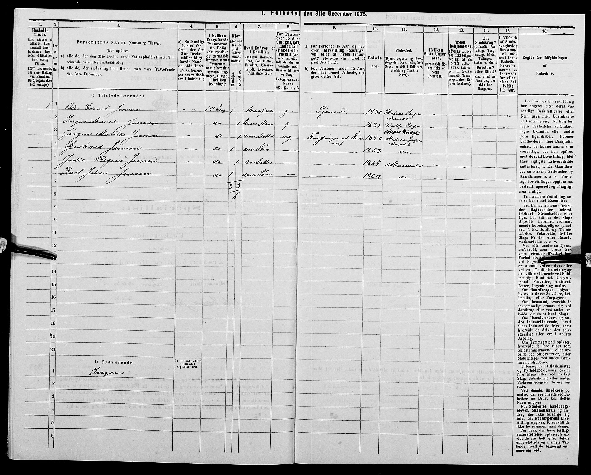 SAK, 1875 census for 1002B Mandal/Mandal, 1875, p. 1066