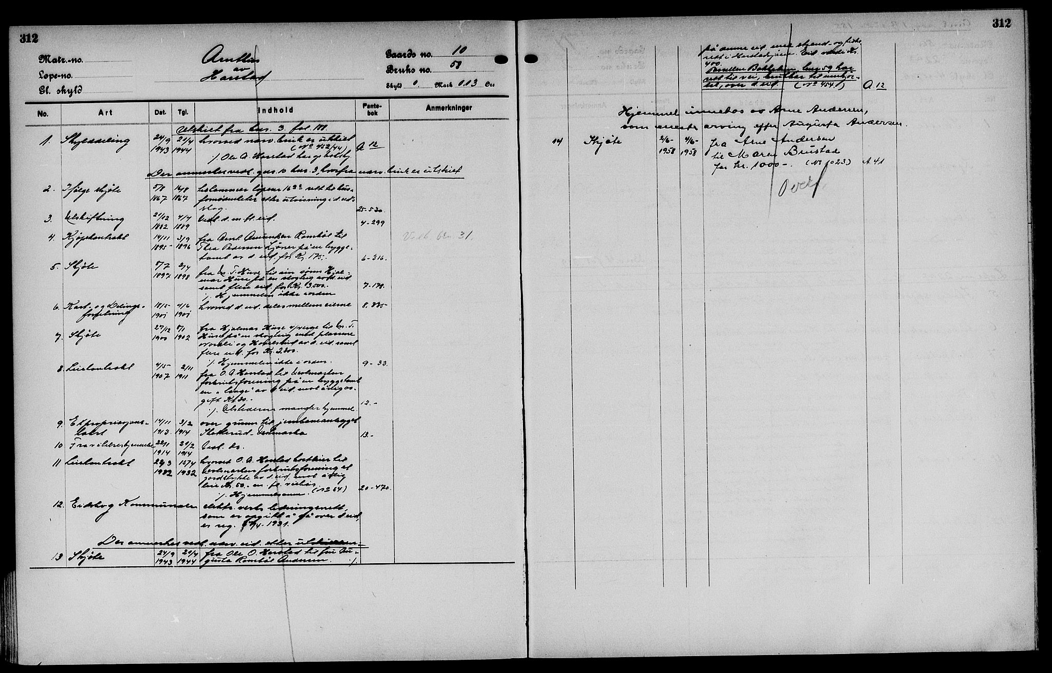 Vinger og Odal sorenskriveri, AV/SAH-TING-022/H/Ha/Hac/Hacd/L0002: Mortgage register no. 3.2, 1932, p. 312