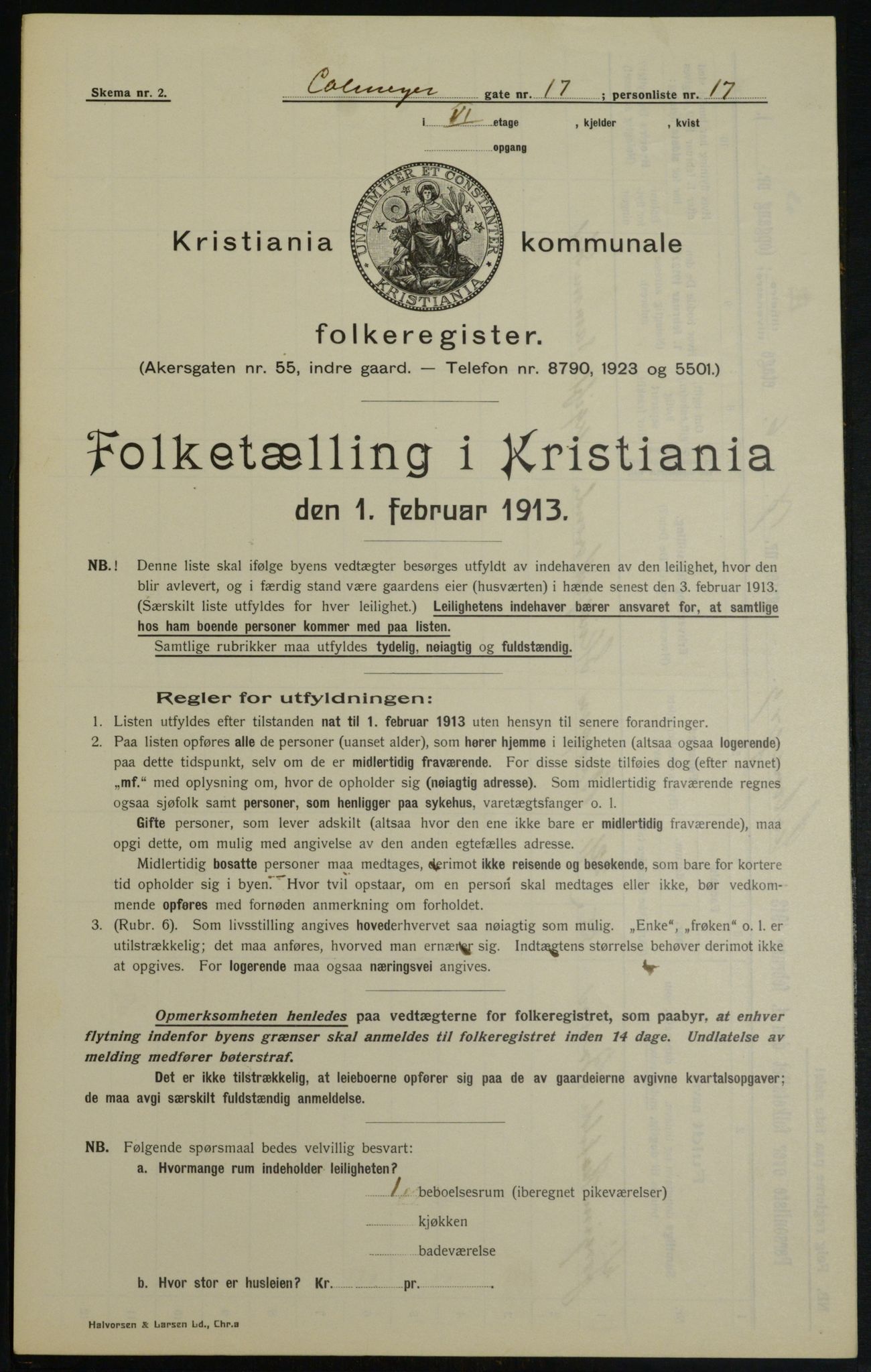 OBA, Municipal Census 1913 for Kristiania, 1913, p. 11570