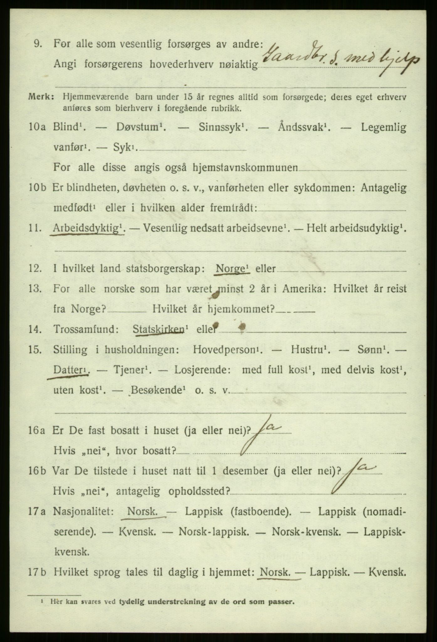 SATØ, 1920 census for Kvæfjord, 1920, p. 3980