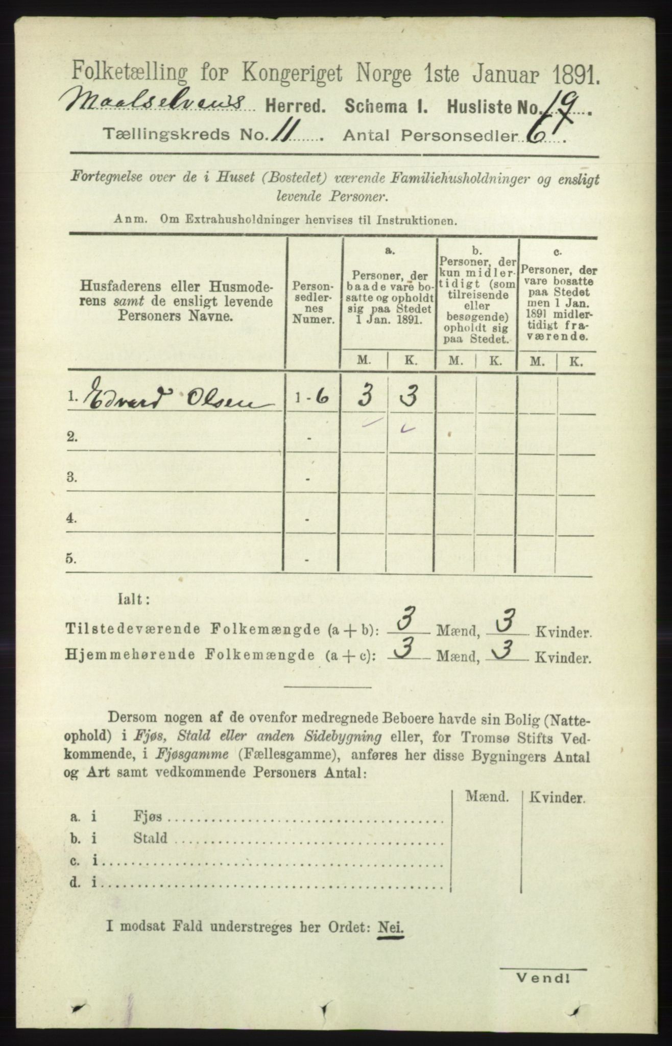 RA, 1891 census for 1924 Målselv, 1891, p. 3210