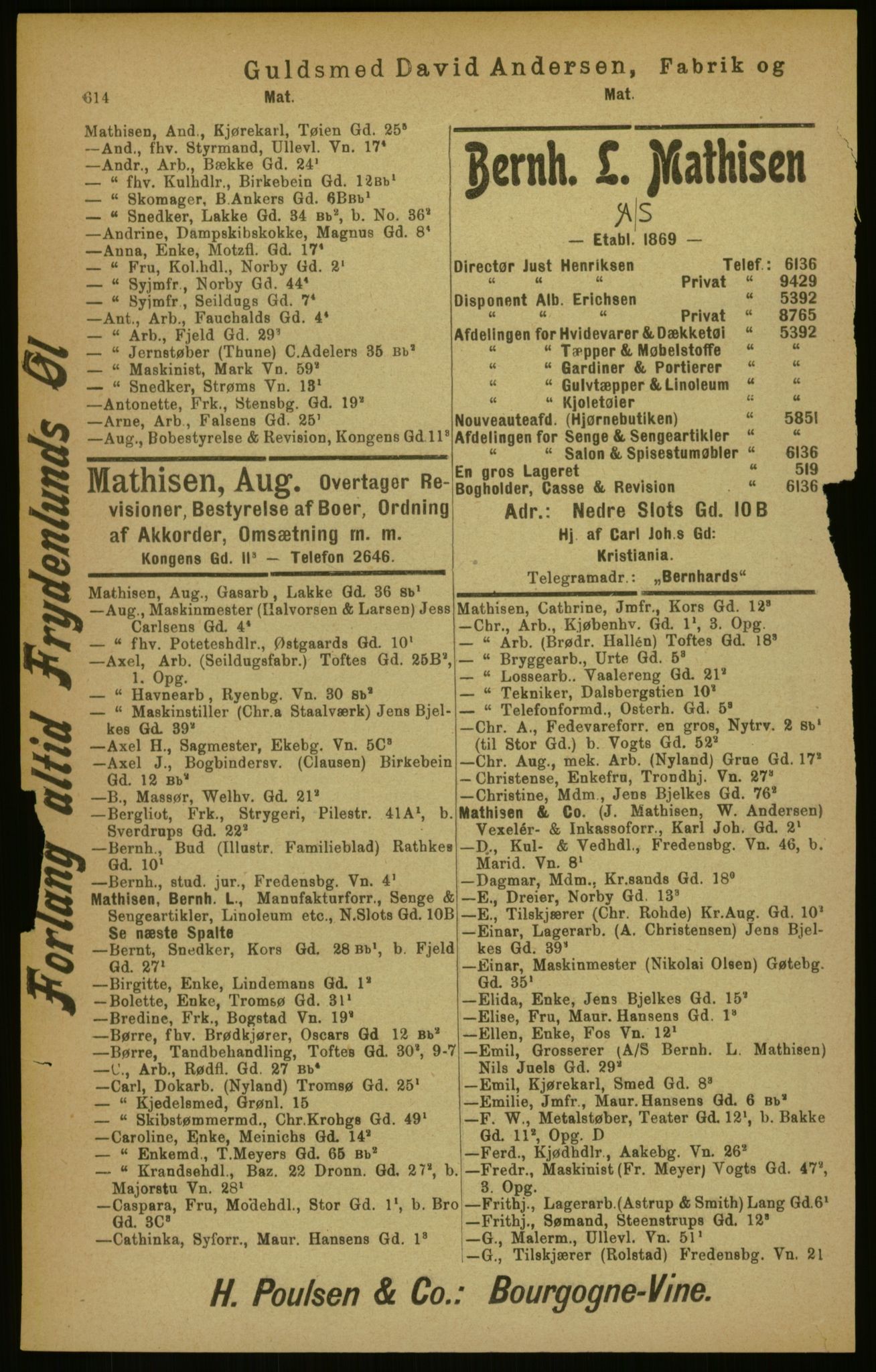 Kristiania/Oslo adressebok, PUBL/-, 1906, p. 614