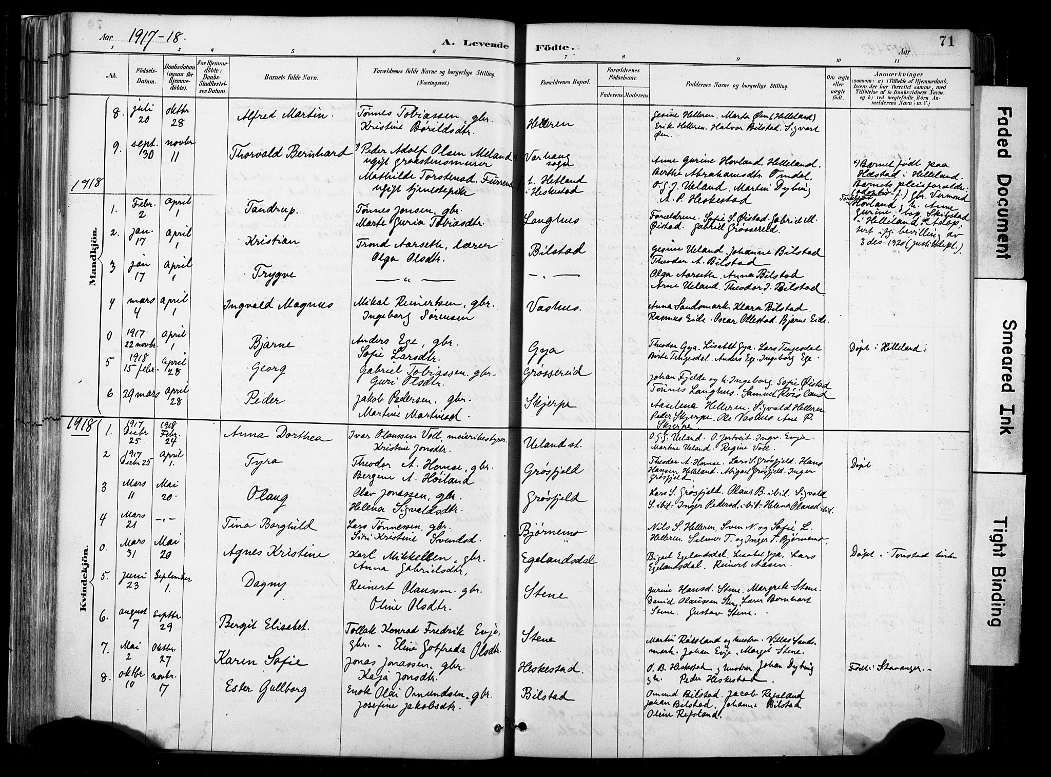 Lund sokneprestkontor, AV/SAST-A-101809/S06/L0012: Parish register (official) no. A 11, 1887-1921, p. 71