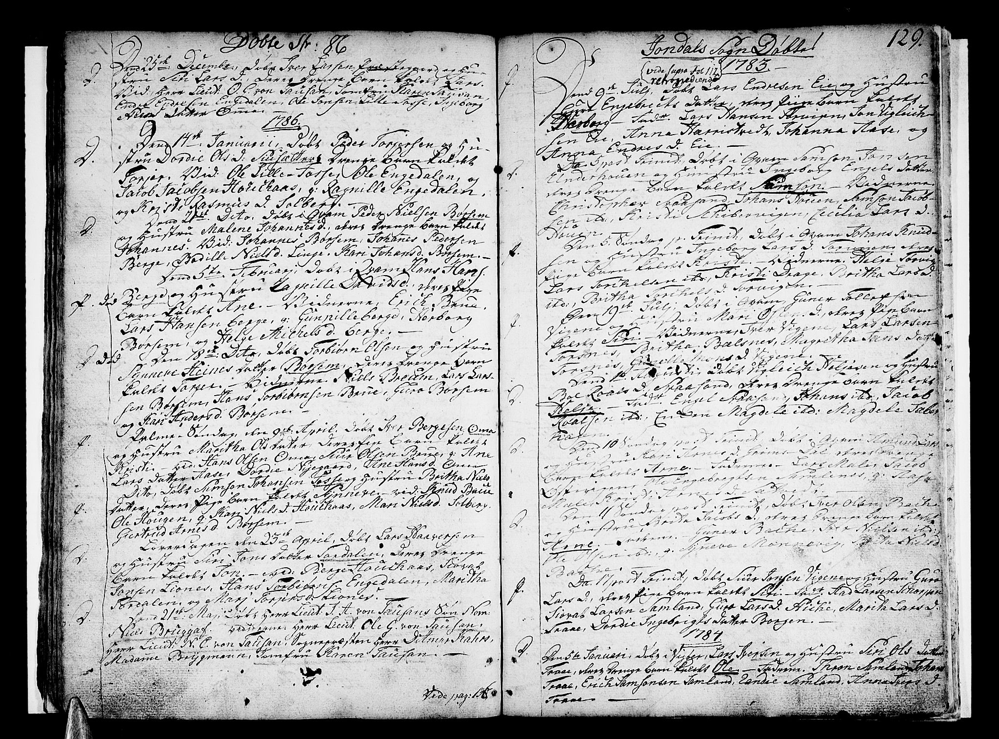 Strandebarm sokneprestembete, SAB/A-78401/H/Haa: Parish register (official) no. A 3 /1, 1750-1787, p. 129