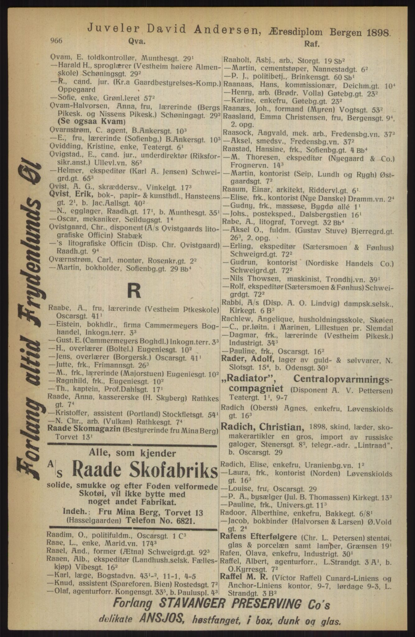 Kristiania/Oslo adressebok, PUBL/-, 1914, p. 966