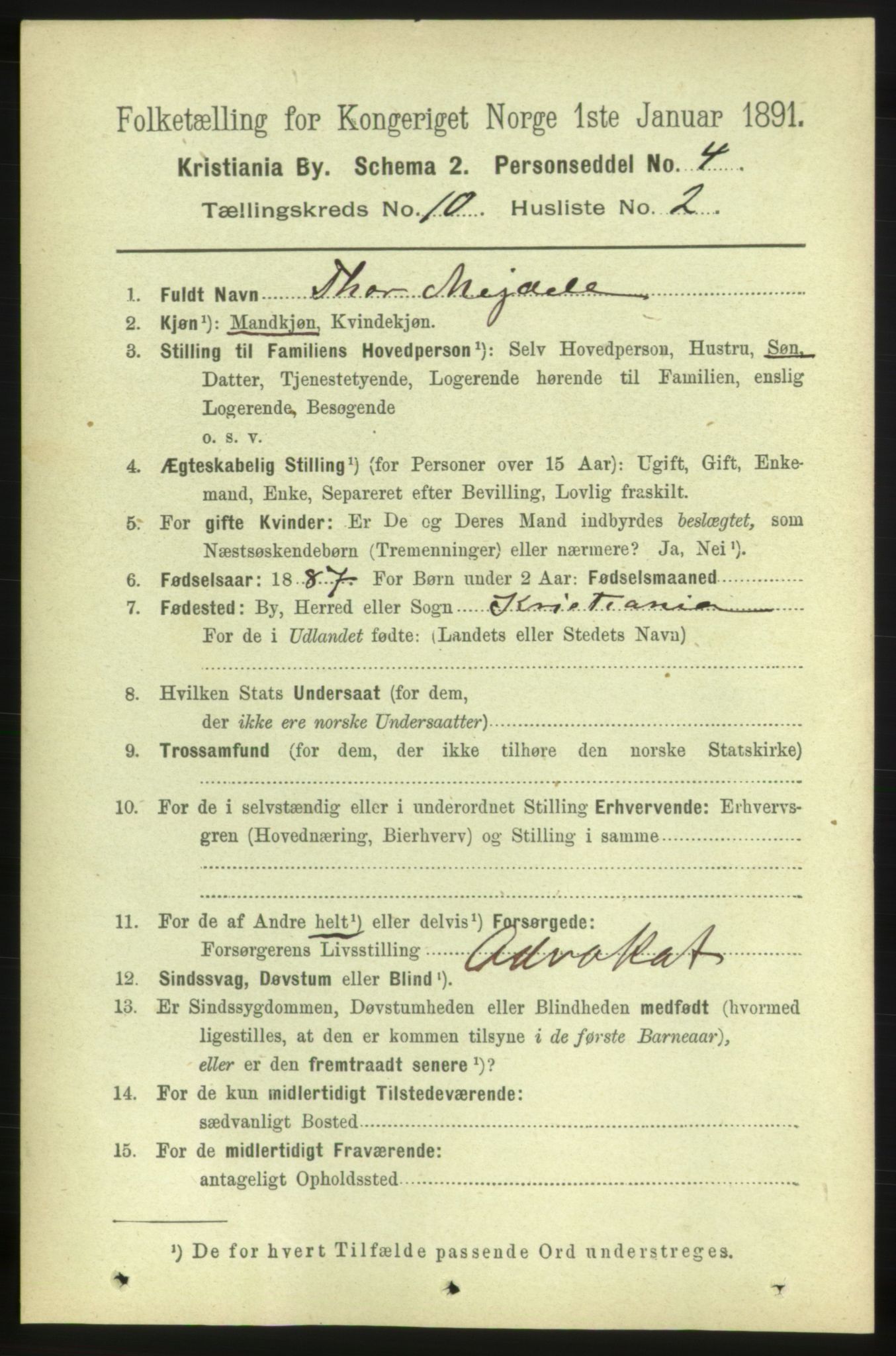 RA, 1891 census for 0301 Kristiania, 1891, p. 4224