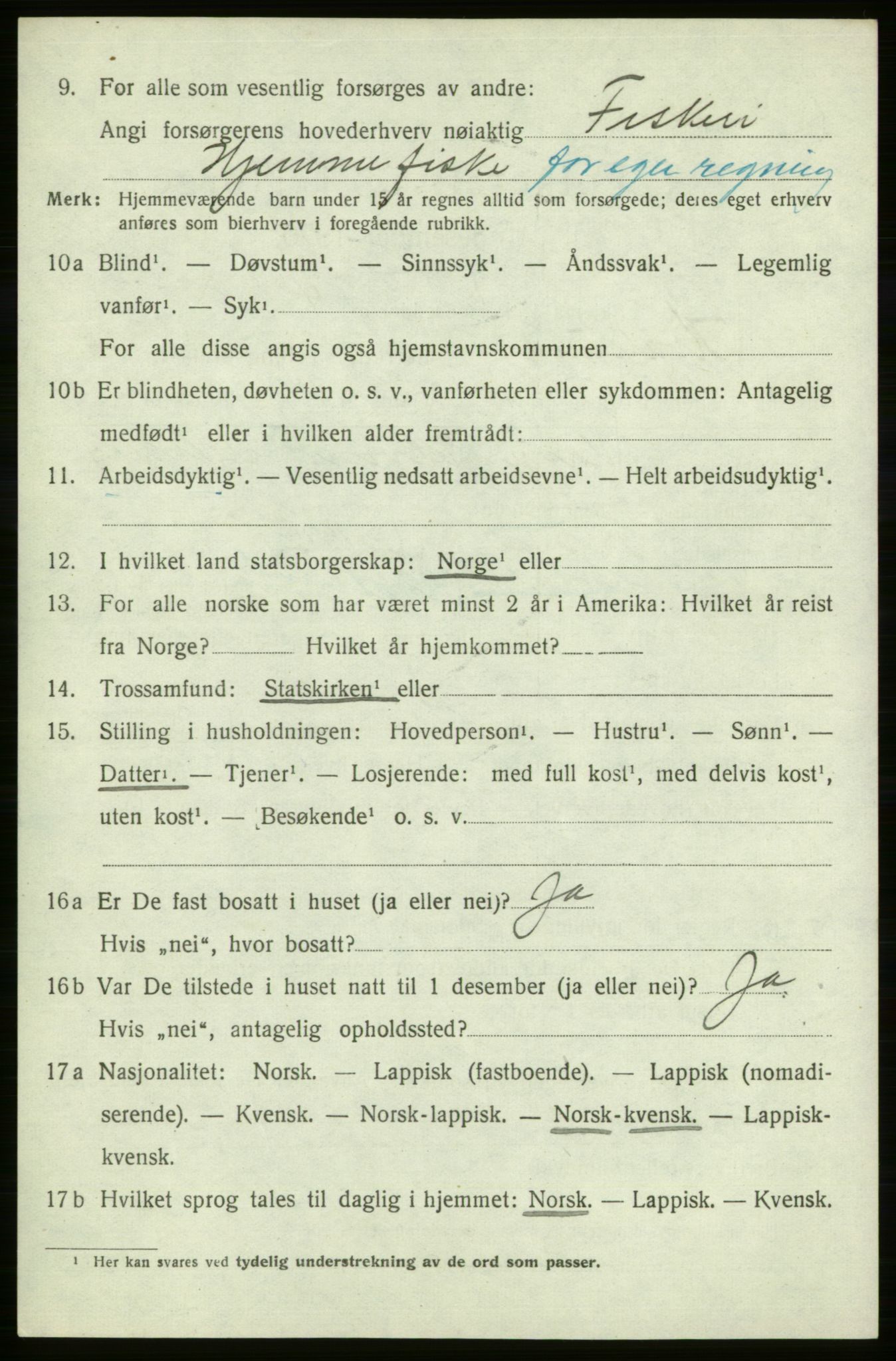 SATØ, 1920 census for , 1920, p. 1563