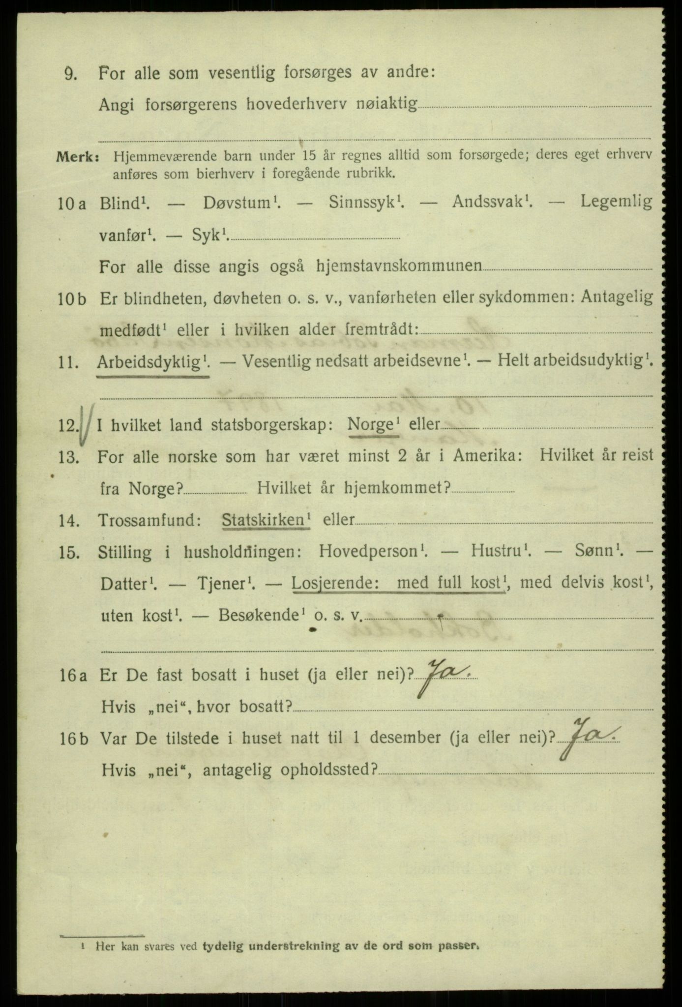 SAB, 1920 census for Bergen, 1920, p. 96285