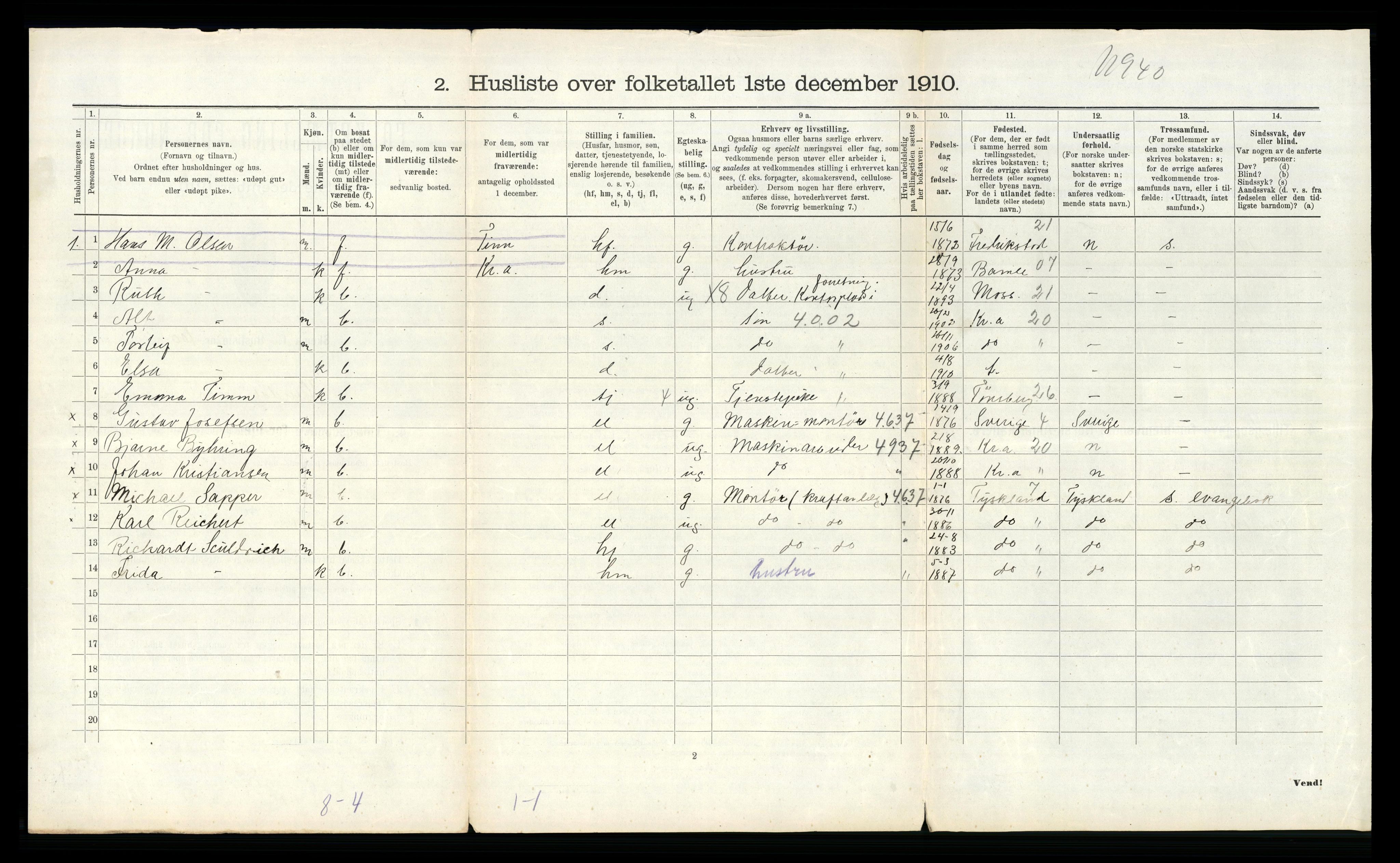 RA, 1910 census for Heddal, 1910, p. 846