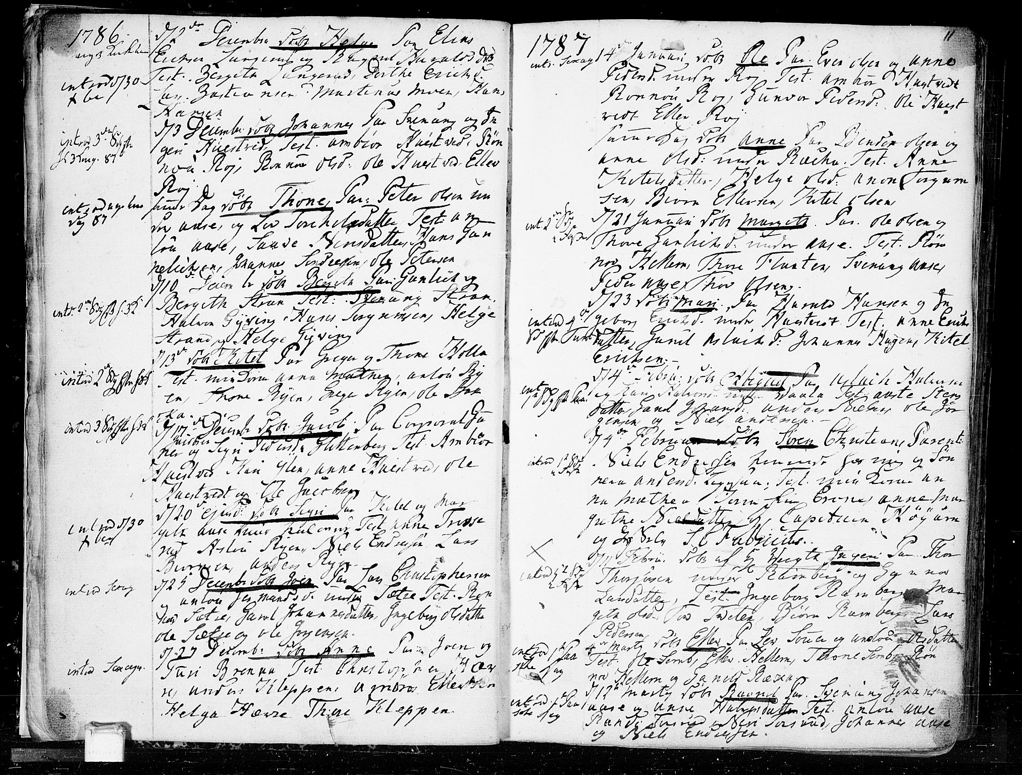 Heddal kirkebøker, SAKO/A-268/F/Fa/L0004: Parish register (official) no. I 4, 1784-1814, p. 11