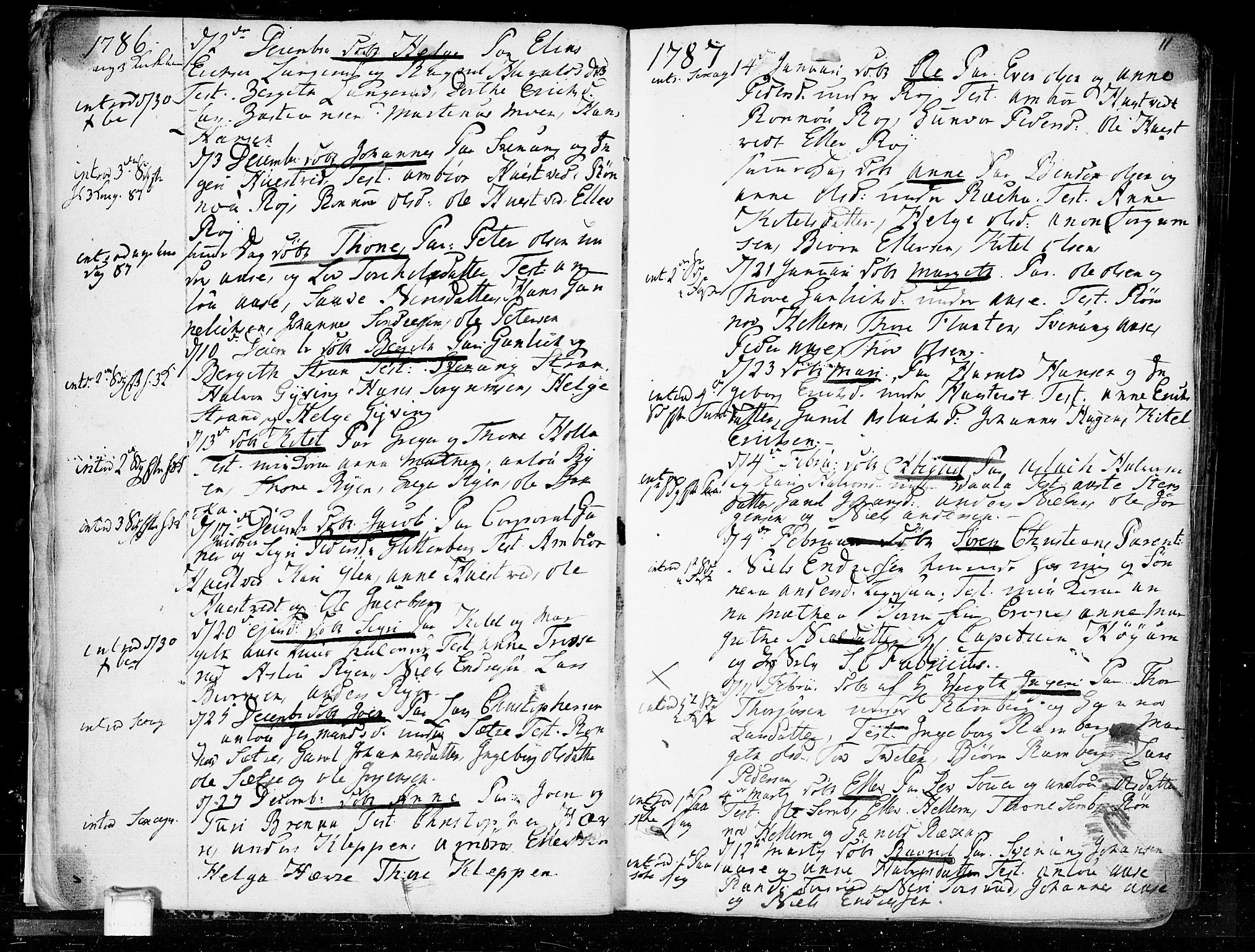Heddal kirkebøker, AV/SAKO-A-268/F/Fa/L0004: Parish register (official) no. I 4, 1784-1814, p. 11