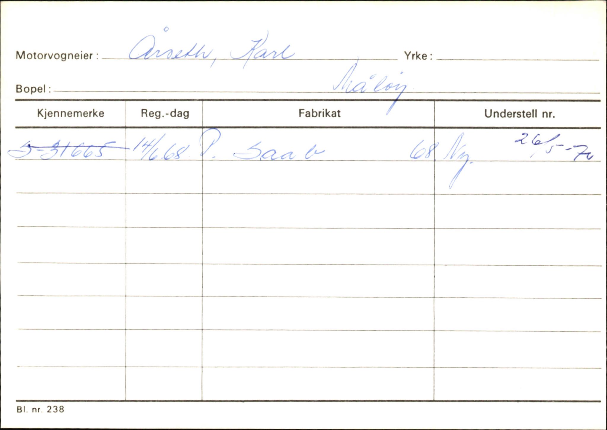 Statens vegvesen, Sogn og Fjordane vegkontor, SAB/A-5301/4/F/L0145: Registerkort Vågsøy S-Å. Årdal I-P, 1945-1975, p. 840