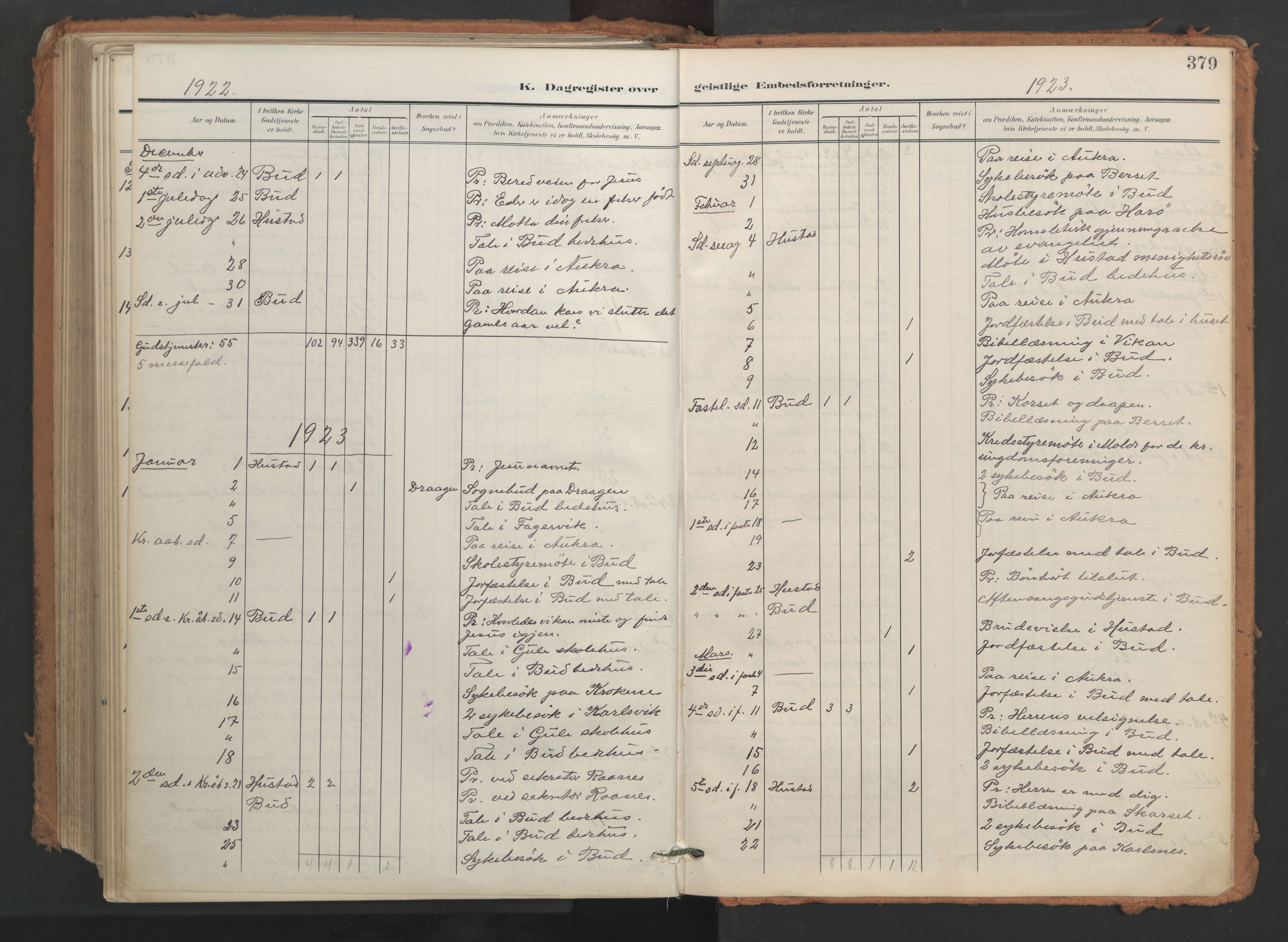Ministerialprotokoller, klokkerbøker og fødselsregistre - Møre og Romsdal, SAT/A-1454/566/L0771: Parish register (official) no. 566A10, 1904-1929, p. 379