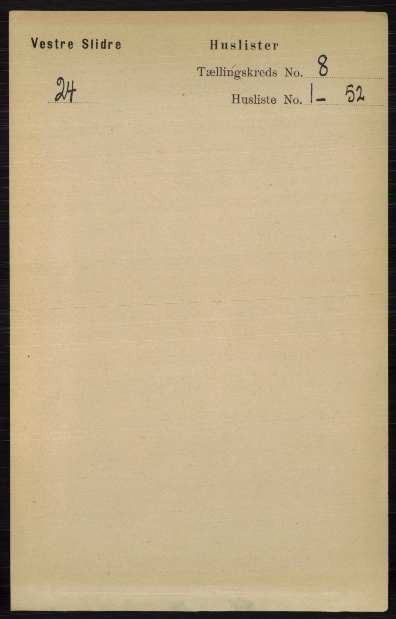 RA, 1891 census for 0543 Vestre Slidre, 1891, p. 2929