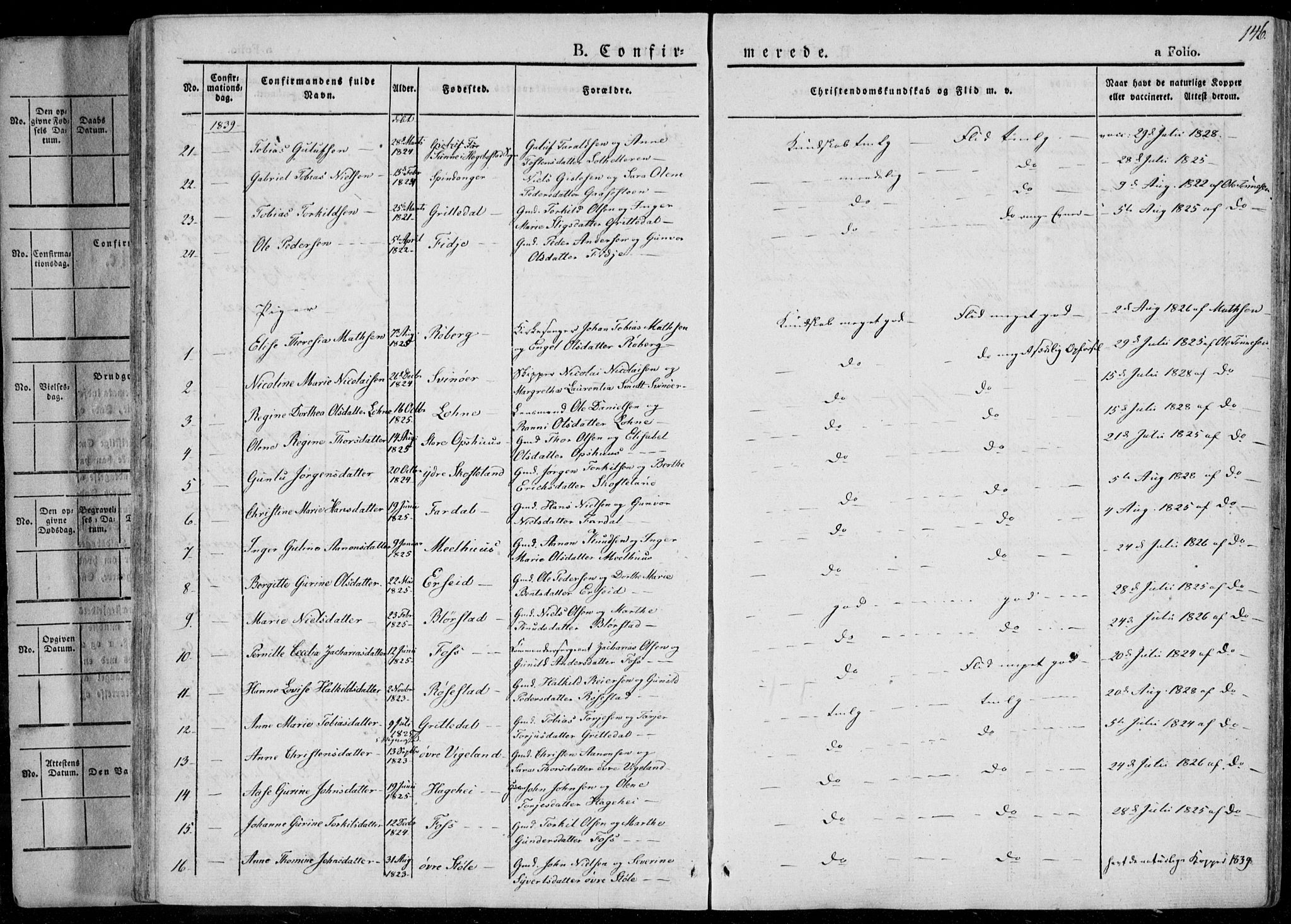 Sør-Audnedal sokneprestkontor, AV/SAK-1111-0039/F/Fa/Fab/L0006: Parish register (official) no. A 6, 1829-1855, p. 146