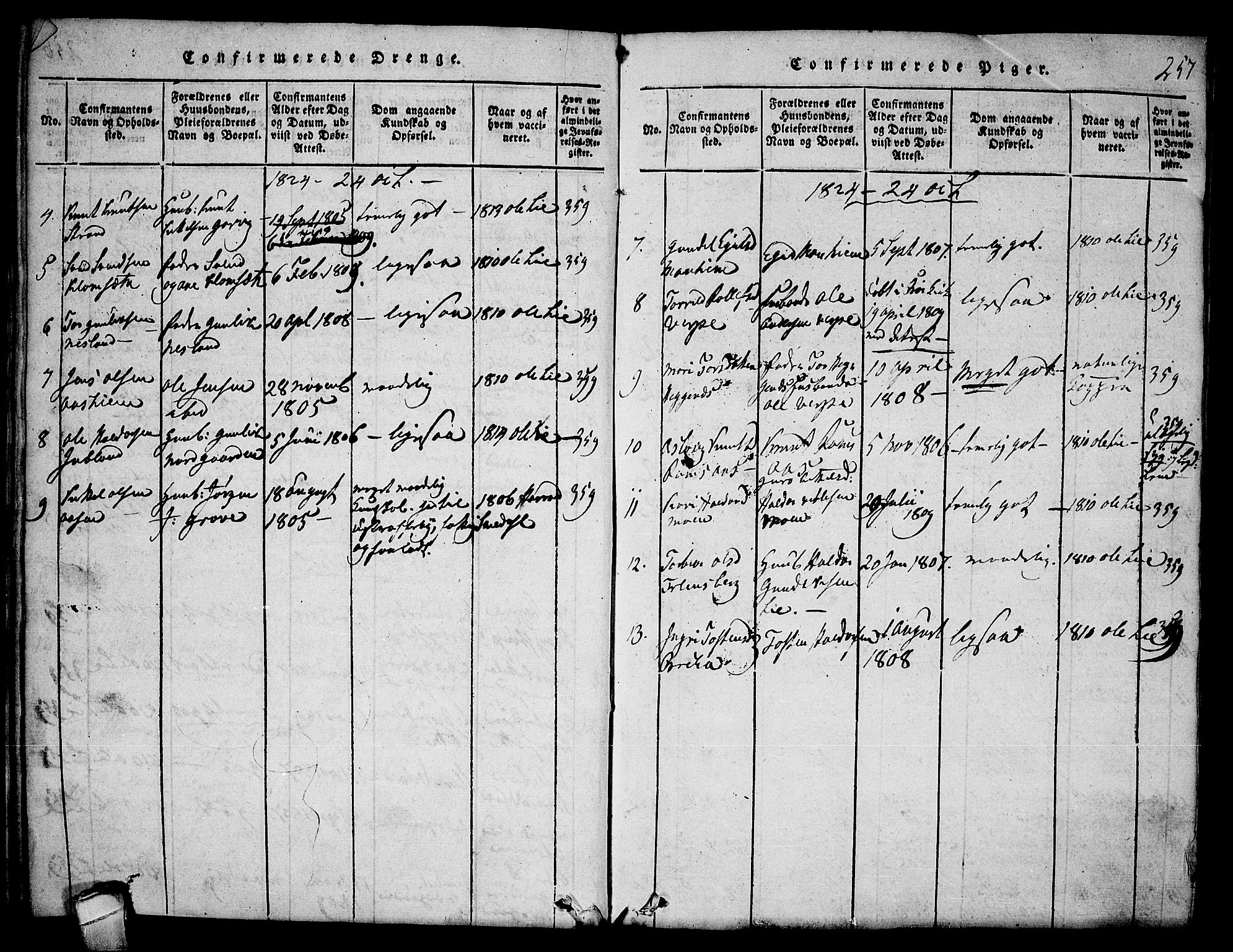 Seljord kirkebøker, SAKO/A-20/F/Fa/L0010: Parish register (official) no. I 10, 1815-1831, p. 257