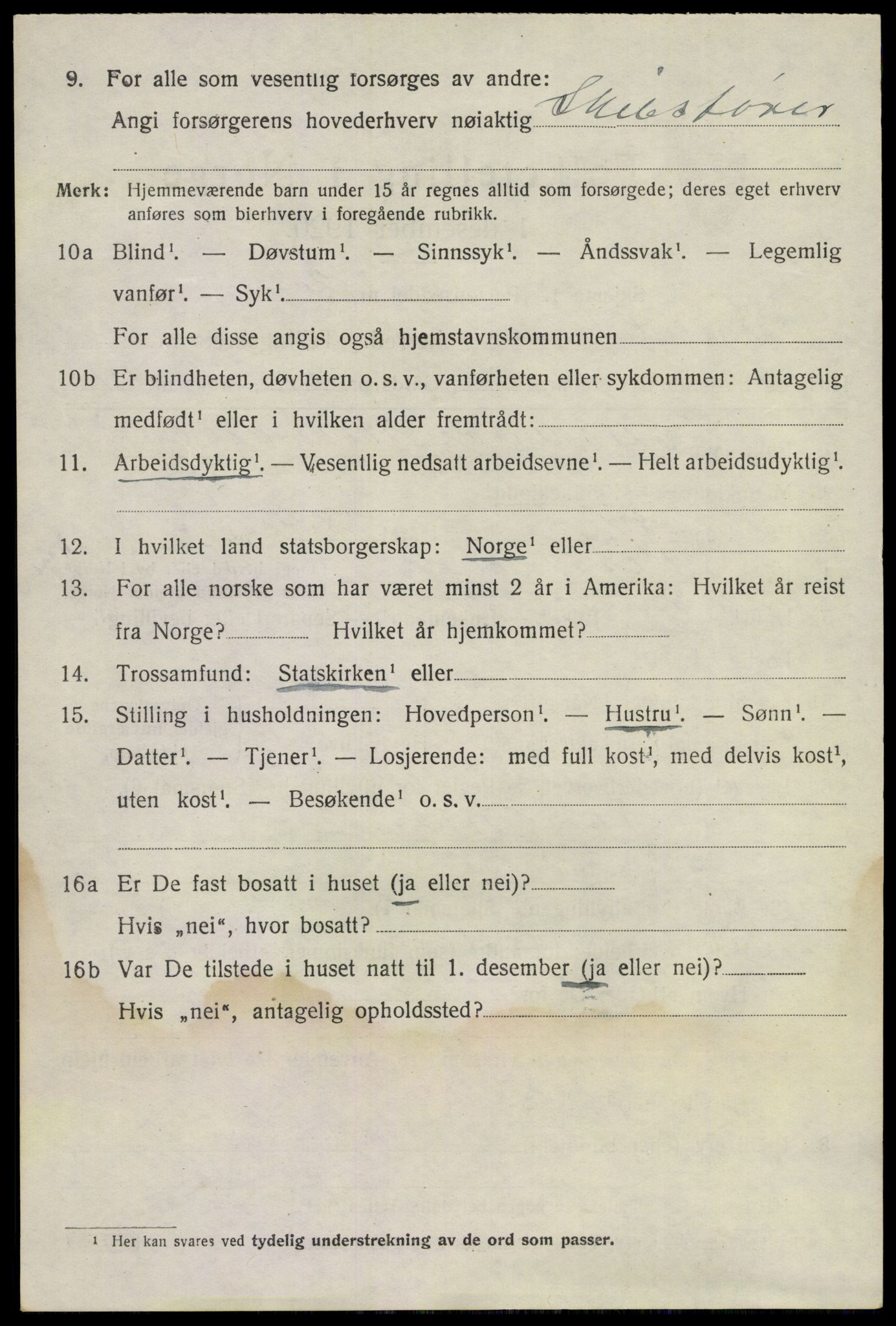 SAKO, 1920 census for Sandeherred, 1920, p. 10307