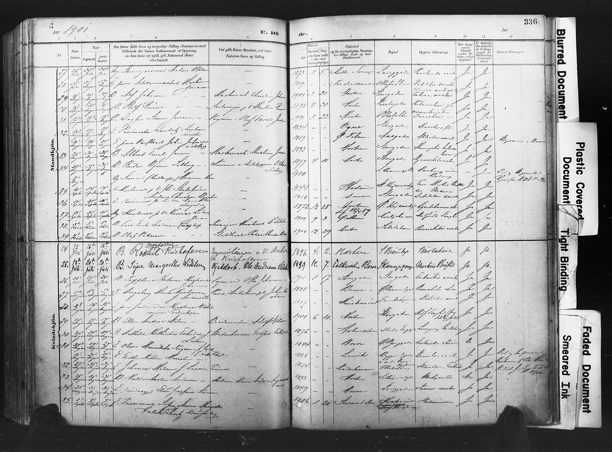 Horten kirkebøker, AV/SAKO-A-348/F/Fa/L0005: Parish register (official) no. 5, 1896-1904, p. 336