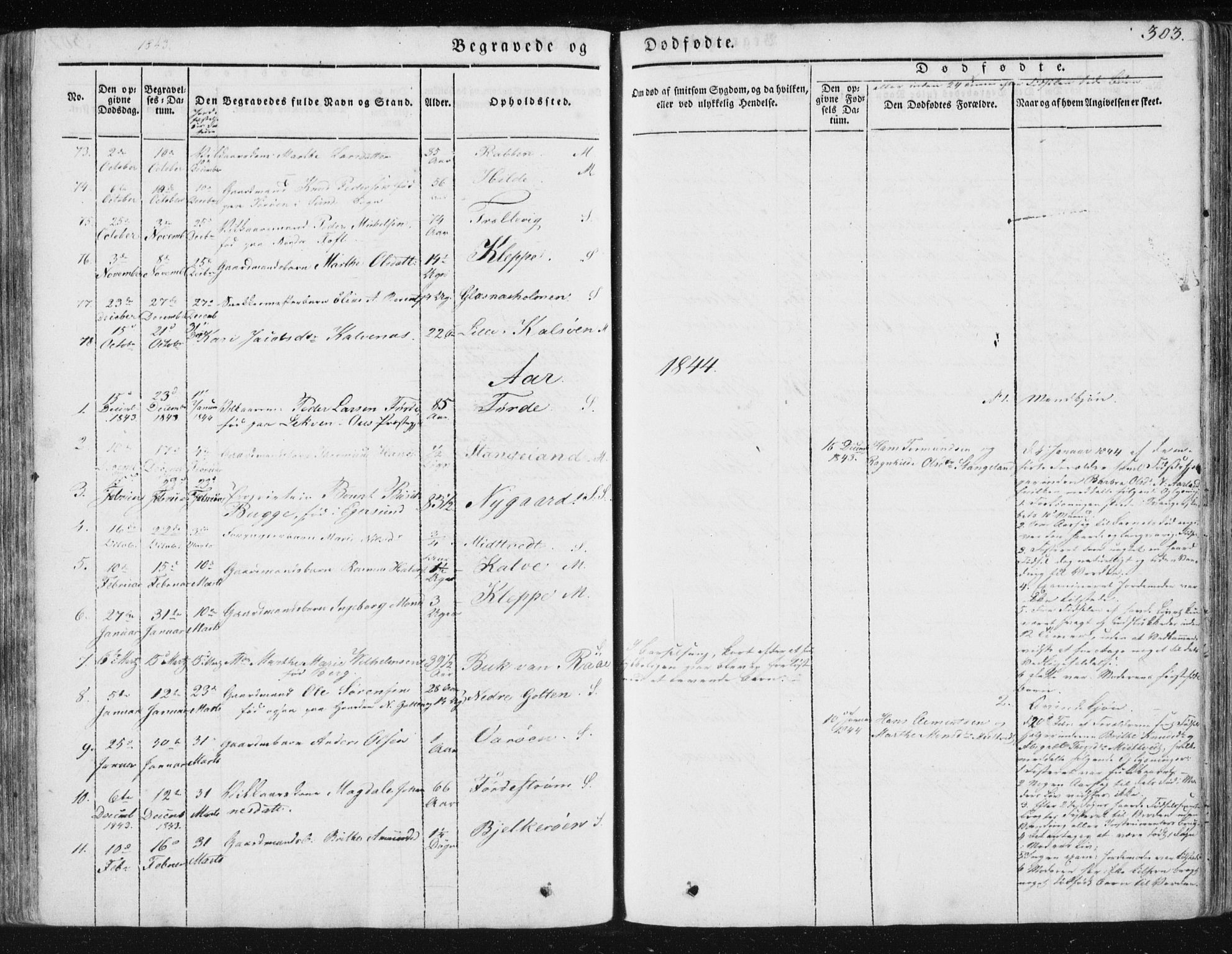 Sund sokneprestembete, SAB/A-99930: Parish register (official) no. A 13, 1835-1849, p. 303