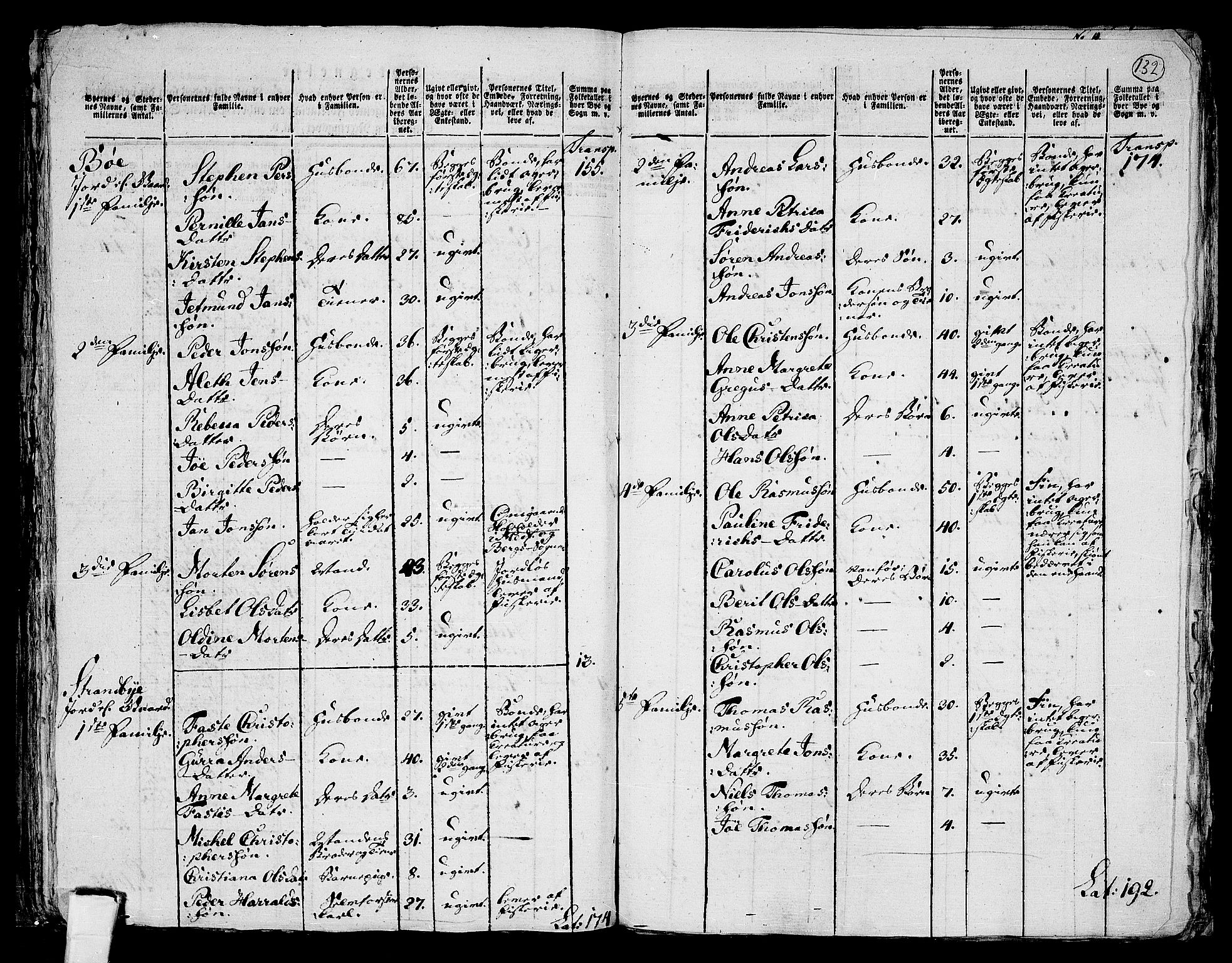 RA, 1801 census for 1929P Mefjord, 1801, p. 131b-132a