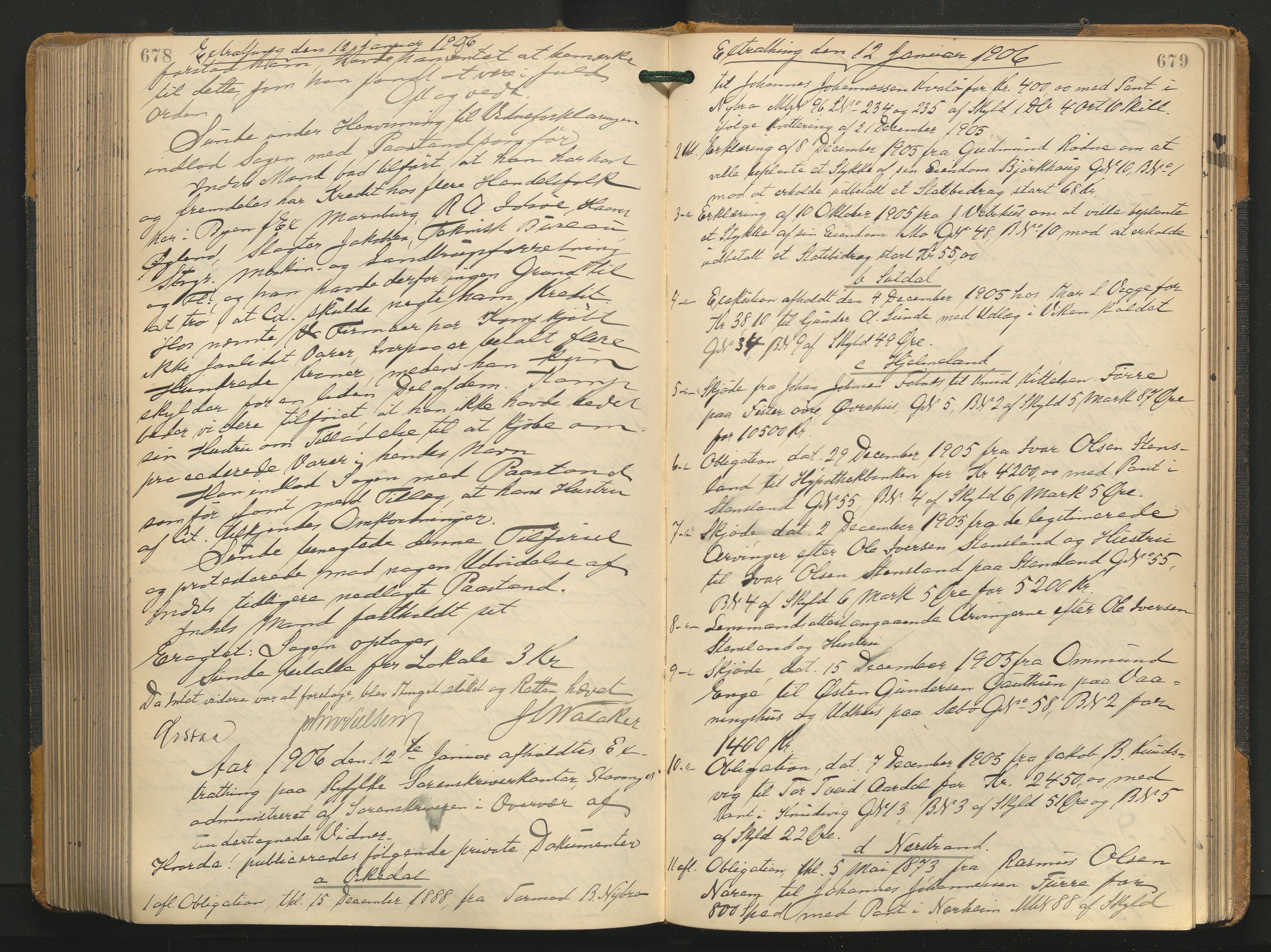 Ryfylke tingrett, AV/SAST-A-100055/001/I/IB/IB0/L0021: Tingbok, Ryfylke, 1903-1906, p. 678-679