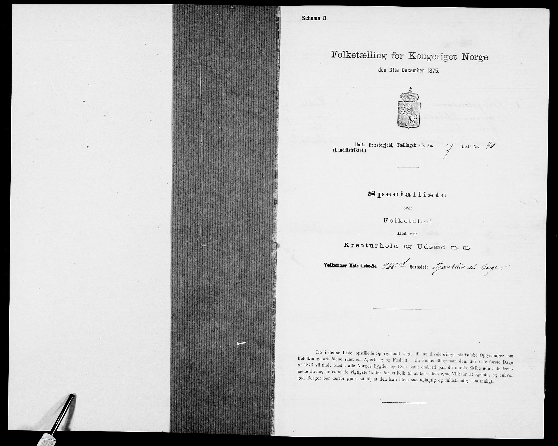 SAK, 1875 census for 0914L Holt/Holt, 1875, p. 855