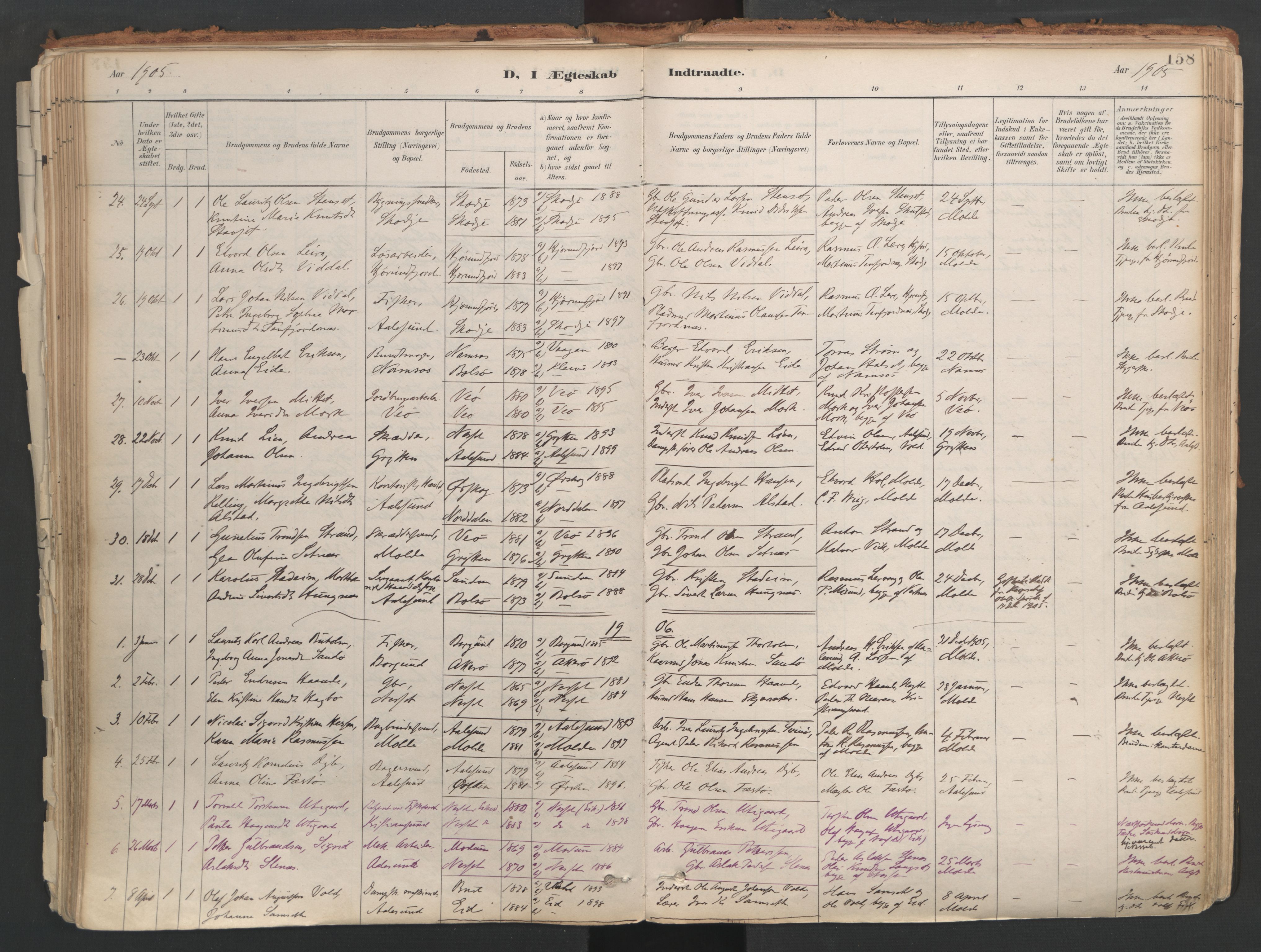 Ministerialprotokoller, klokkerbøker og fødselsregistre - Møre og Romsdal, AV/SAT-A-1454/558/L0692: Parish register (official) no. 558A06, 1887-1971, p. 158