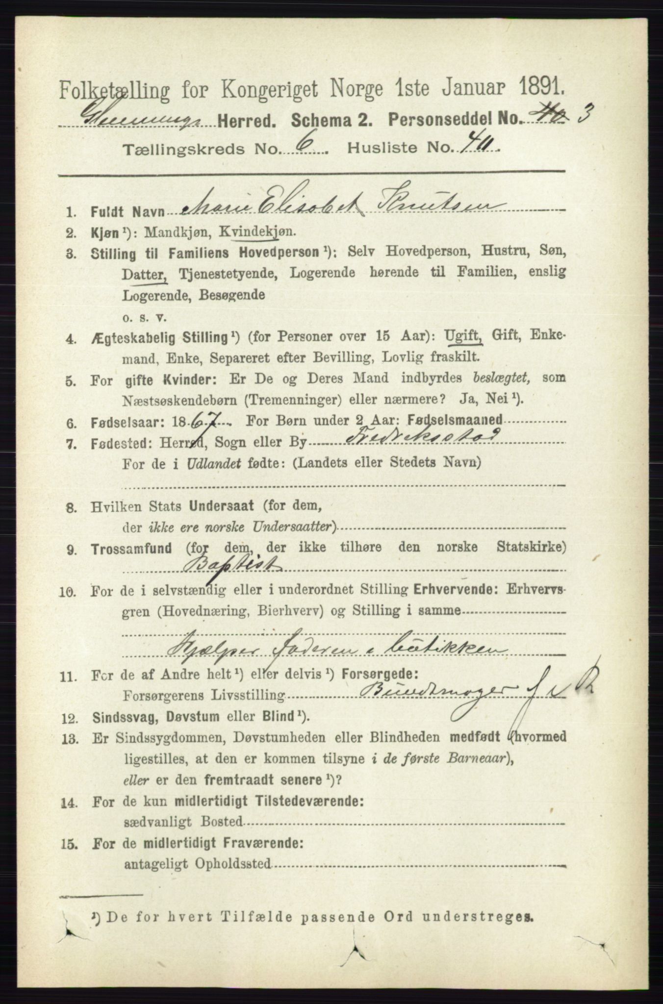 RA, 1891 census for 0132 Glemmen, 1891, p. 7834