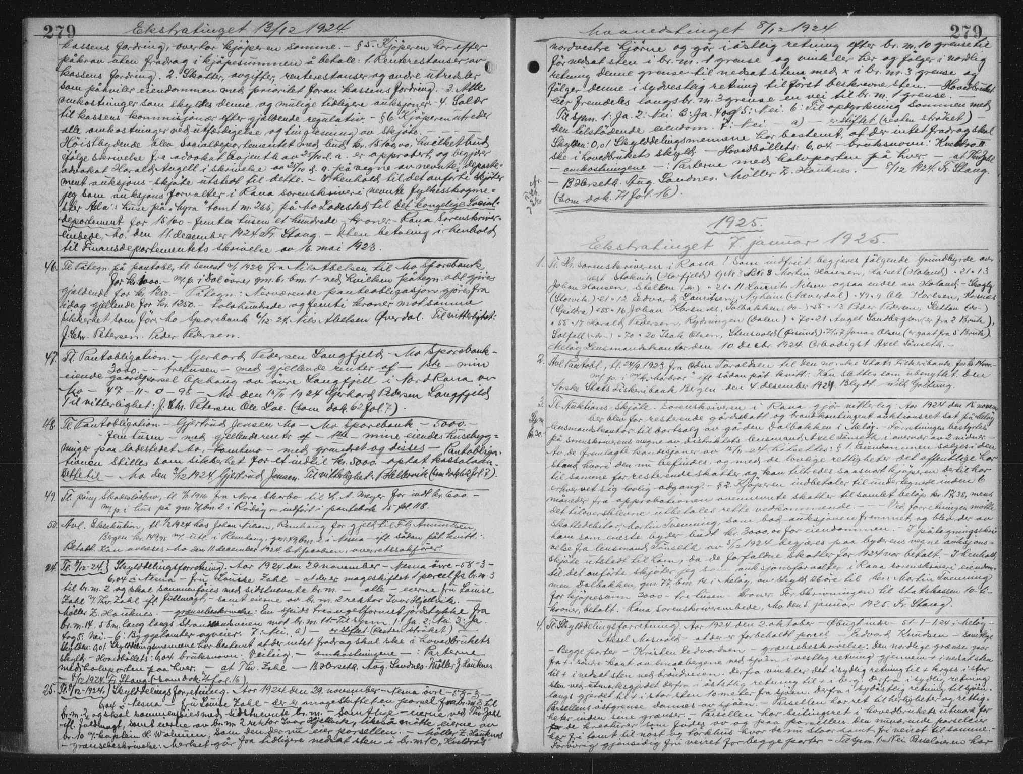 Rana sorenskriveri , AV/SAT-A-1108/1/2/2C/L0018: Mortgage book no. 18, 1923-1928, p. 279, Deed date: 07.01.1925