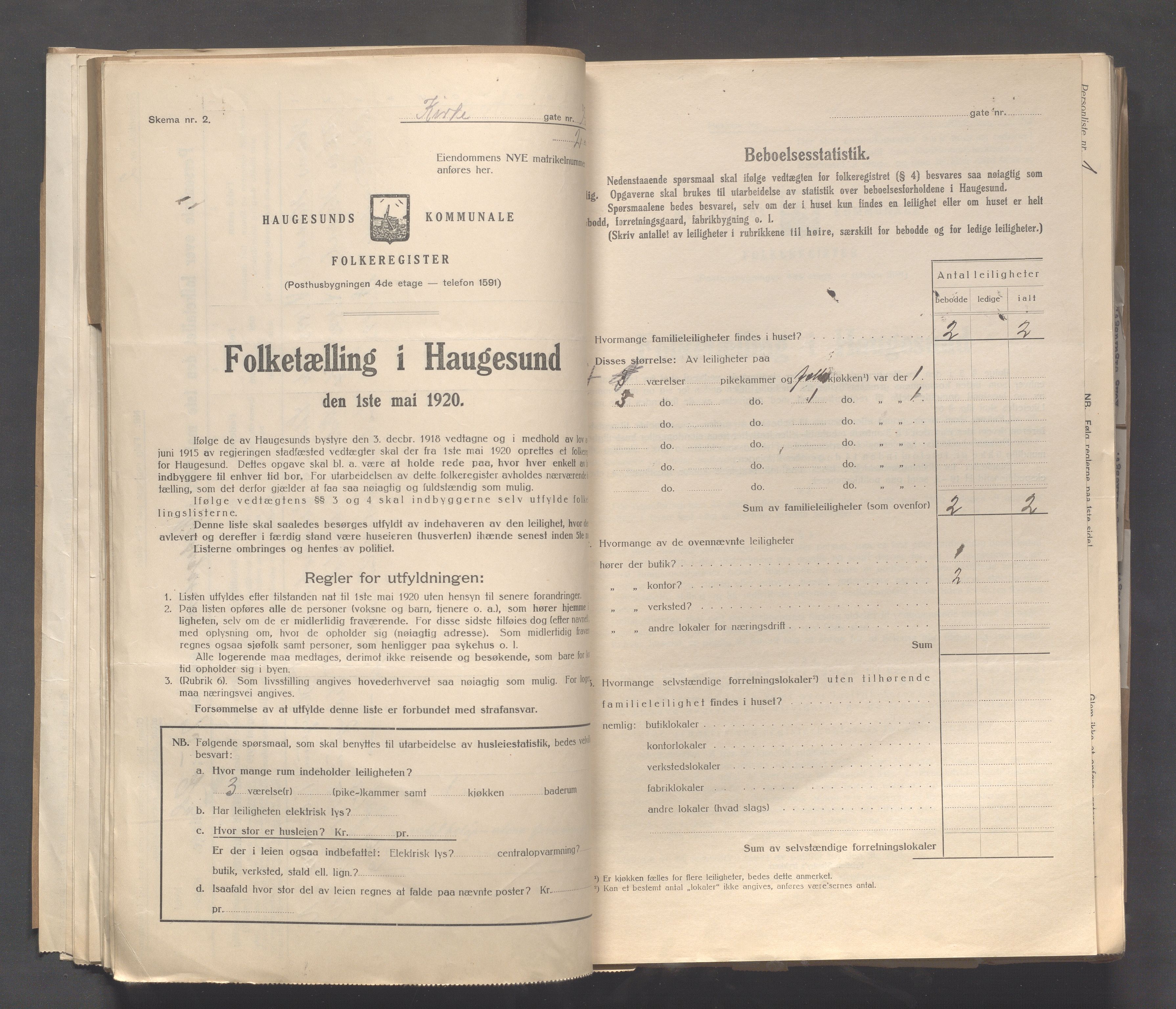 IKAR, Local census 1.5.1920 for Haugesund, 1920, p. 2496