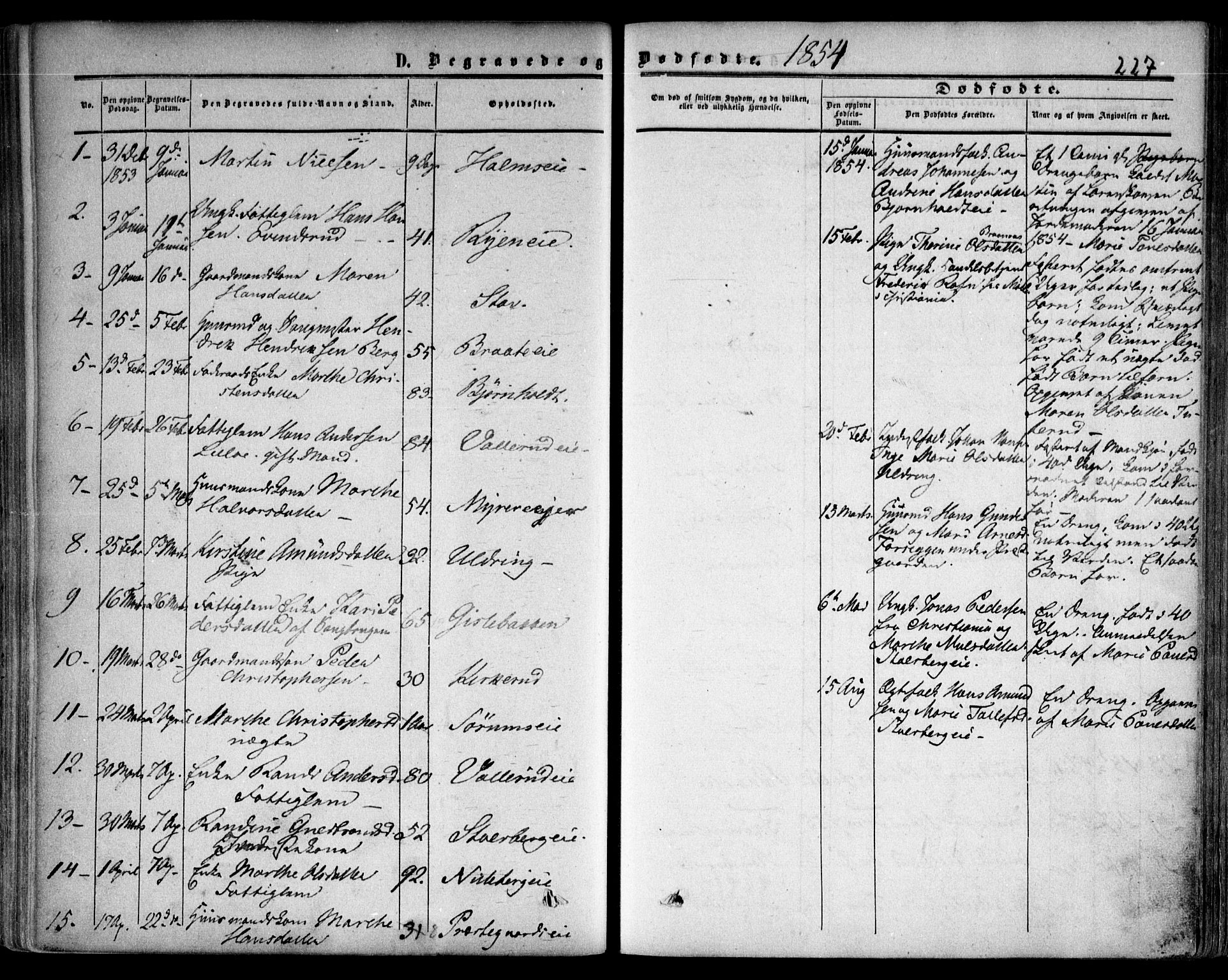 Skedsmo prestekontor Kirkebøker, SAO/A-10033a/F/Fa/L0010: Parish register (official) no. I 10, 1854-1865, p. 227