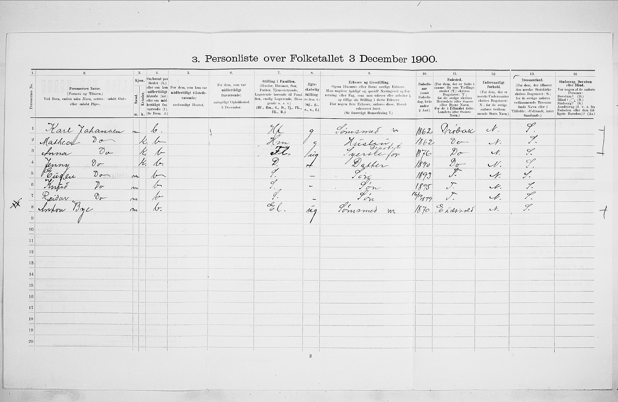 SAO, 1900 census for Kristiania, 1900, p. 48606