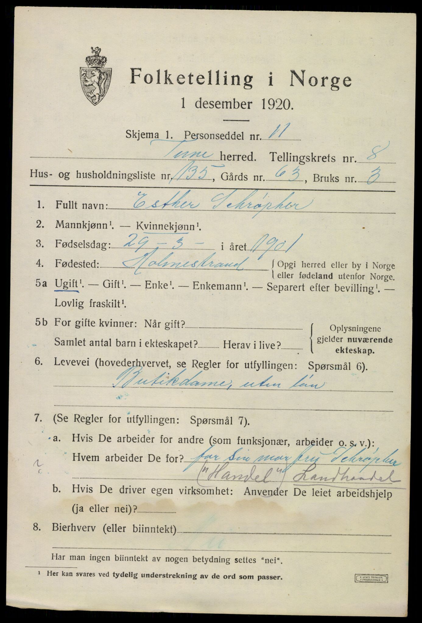 SAO, 1920 census for Tune, 1920, p. 9084