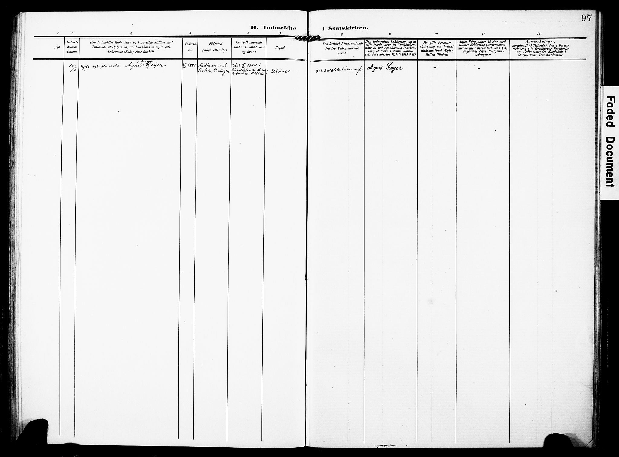 Torvastad sokneprestkontor, AV/SAST-A -101857/H/Ha/Haa/L0018: Parish register (official) no. A 17, 1903-1925, p. 97