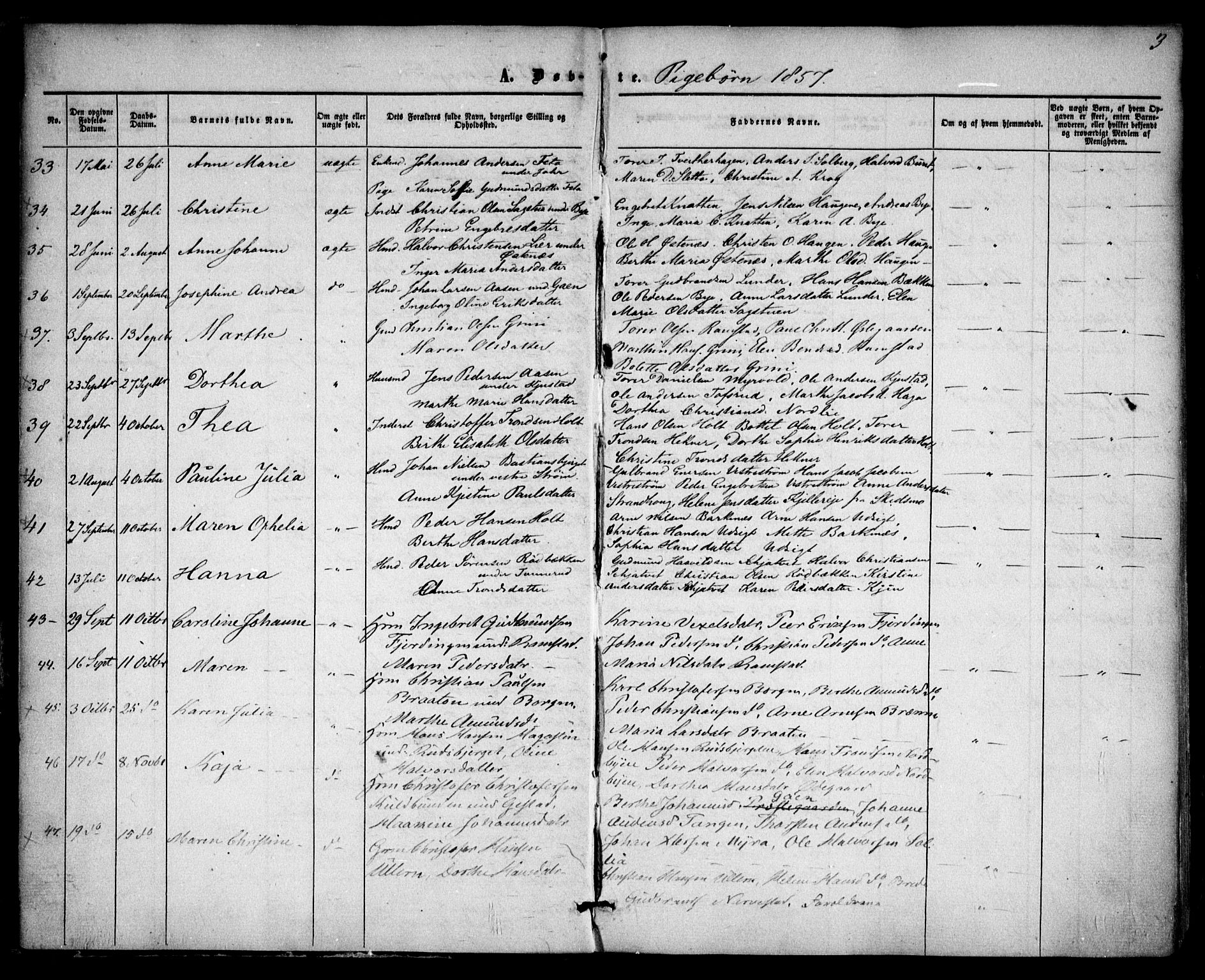 Fet prestekontor Kirkebøker, AV/SAO-A-10370a/F/Fa/L0011: Parish register (official) no. I 11, 1857-1866, p. 3