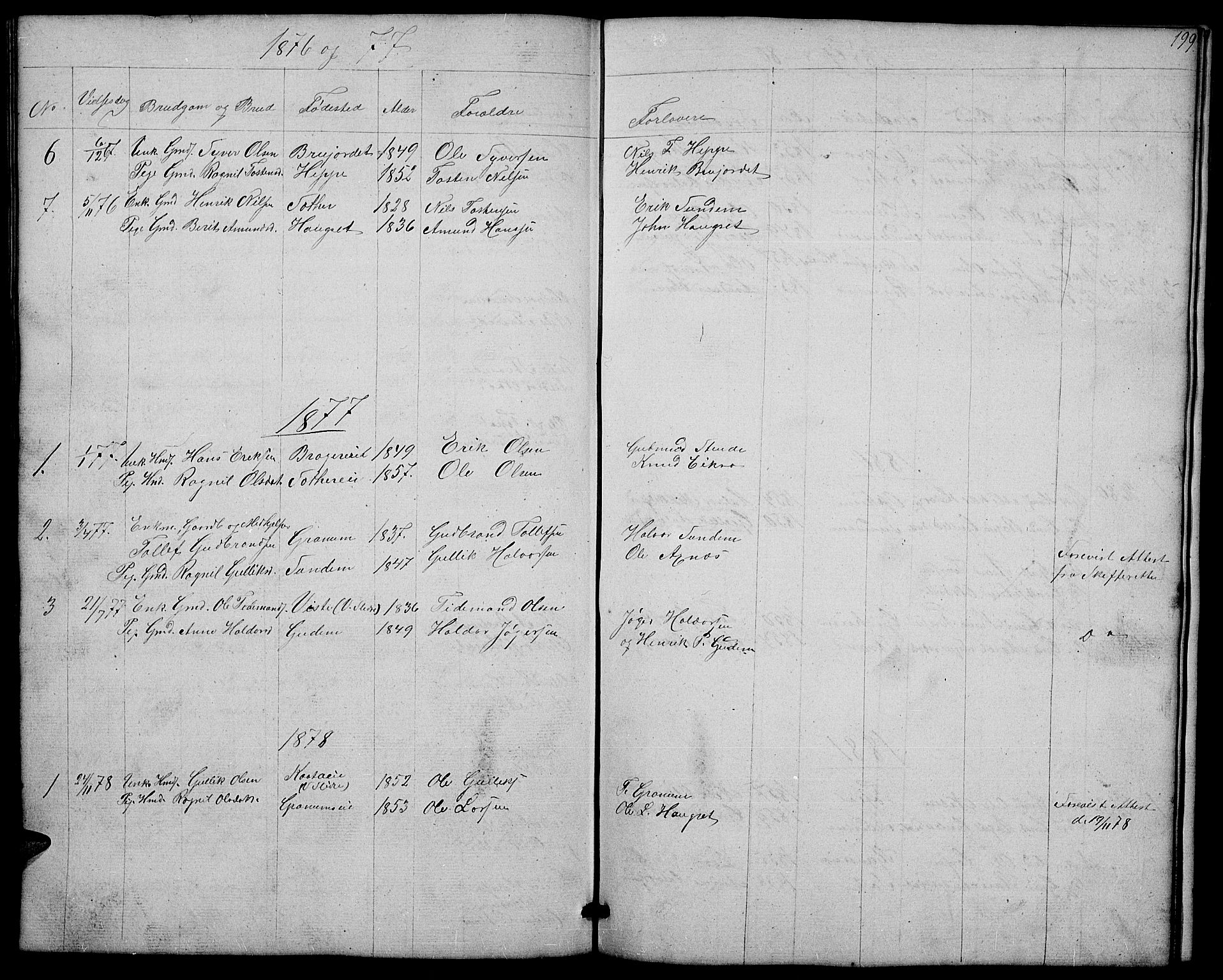 Nord-Aurdal prestekontor, AV/SAH-PREST-132/H/Ha/Hab/L0004: Parish register (copy) no. 4, 1842-1882, p. 199