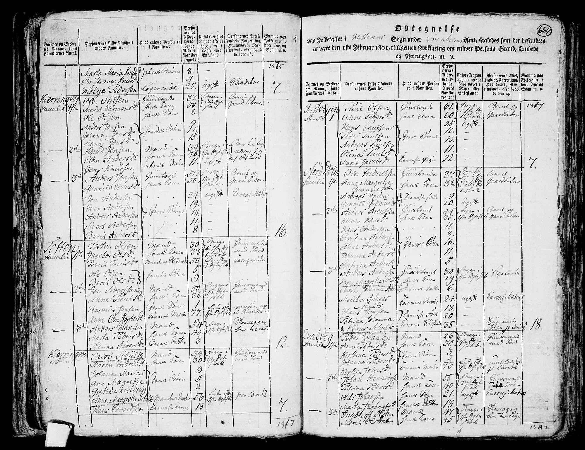 RA, 1801 census for 1617P Hitra, 1801, p. 663b-664a