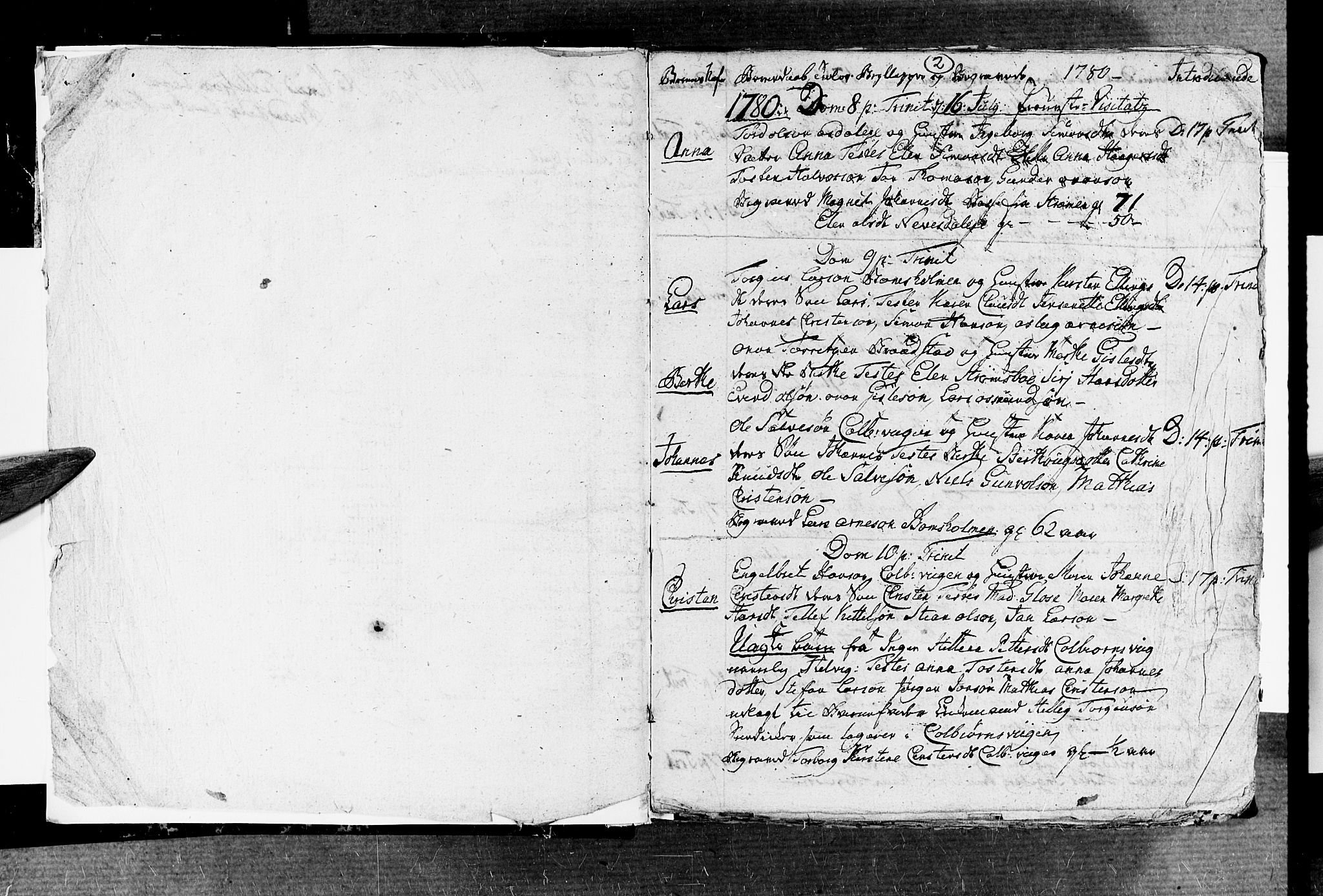 Øyestad sokneprestkontor, SAK/1111-0049/F/Fb/L0001: Parish register (copy) no. B 1, 1780-1794, p. 2
