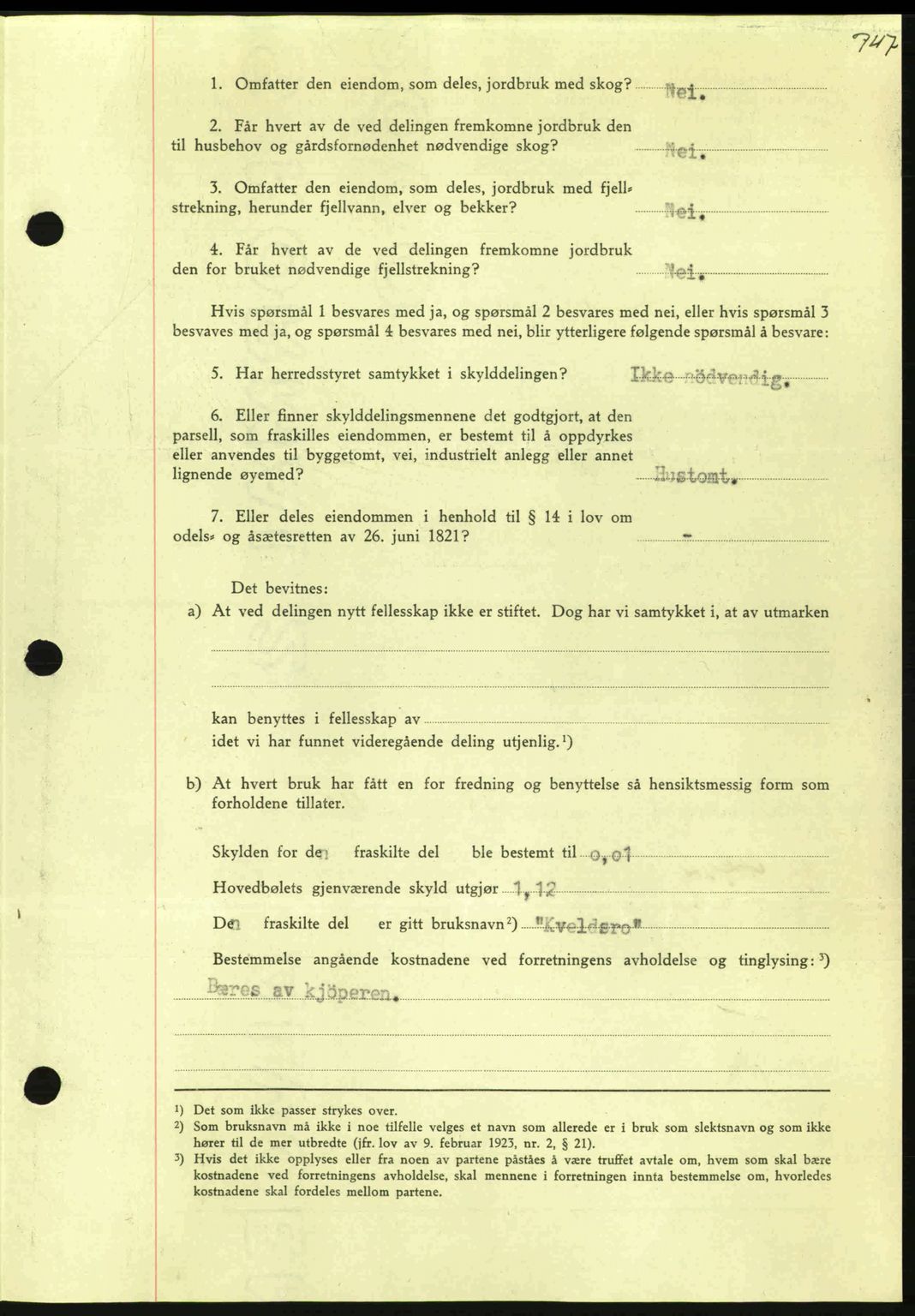 Nordmøre sorenskriveri, AV/SAT-A-4132/1/2/2Ca: Mortgage book no. A95, 1943-1943, Diary no: : 1836/1943