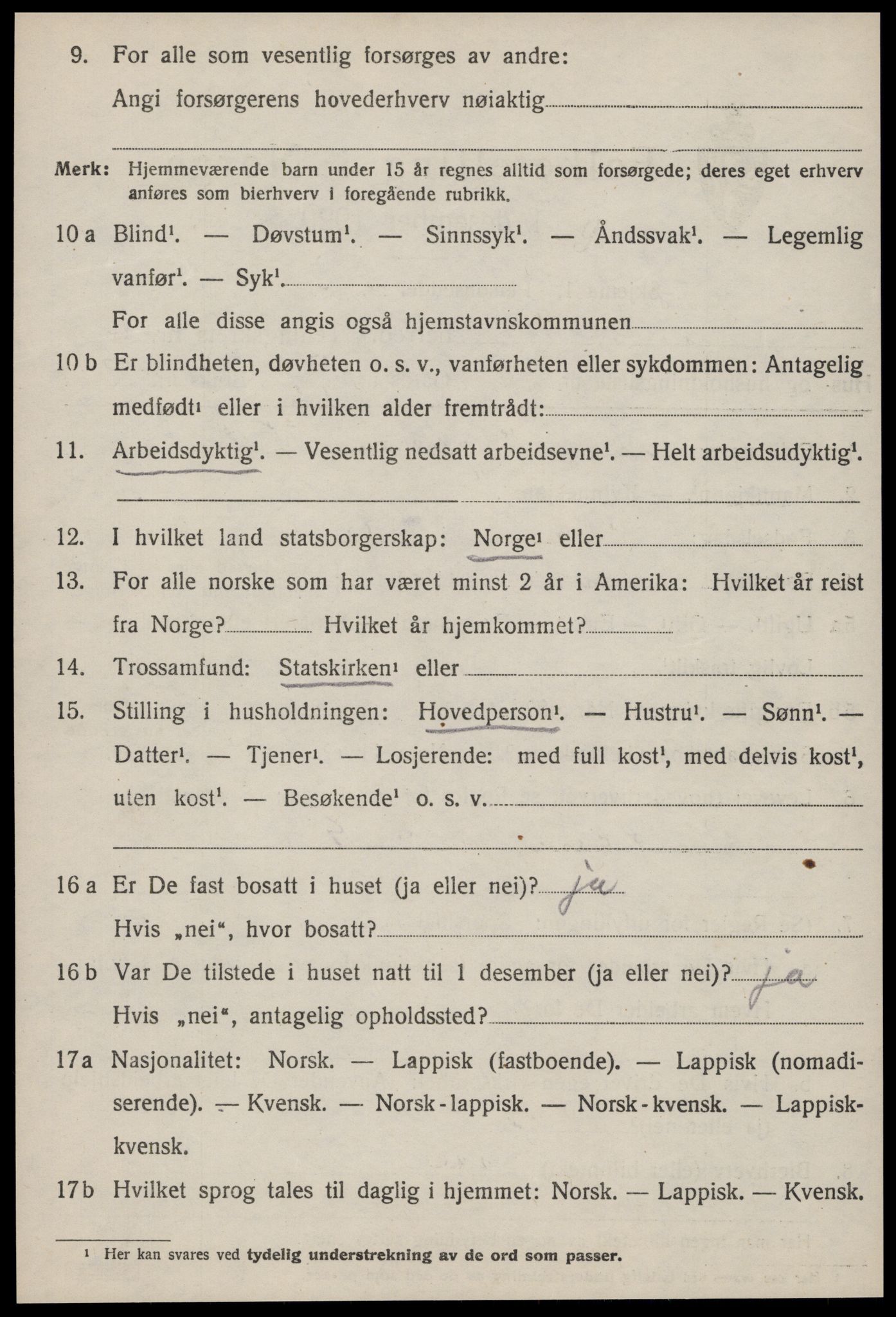 SAT, 1920 census for Ørland, 1920, p. 5394