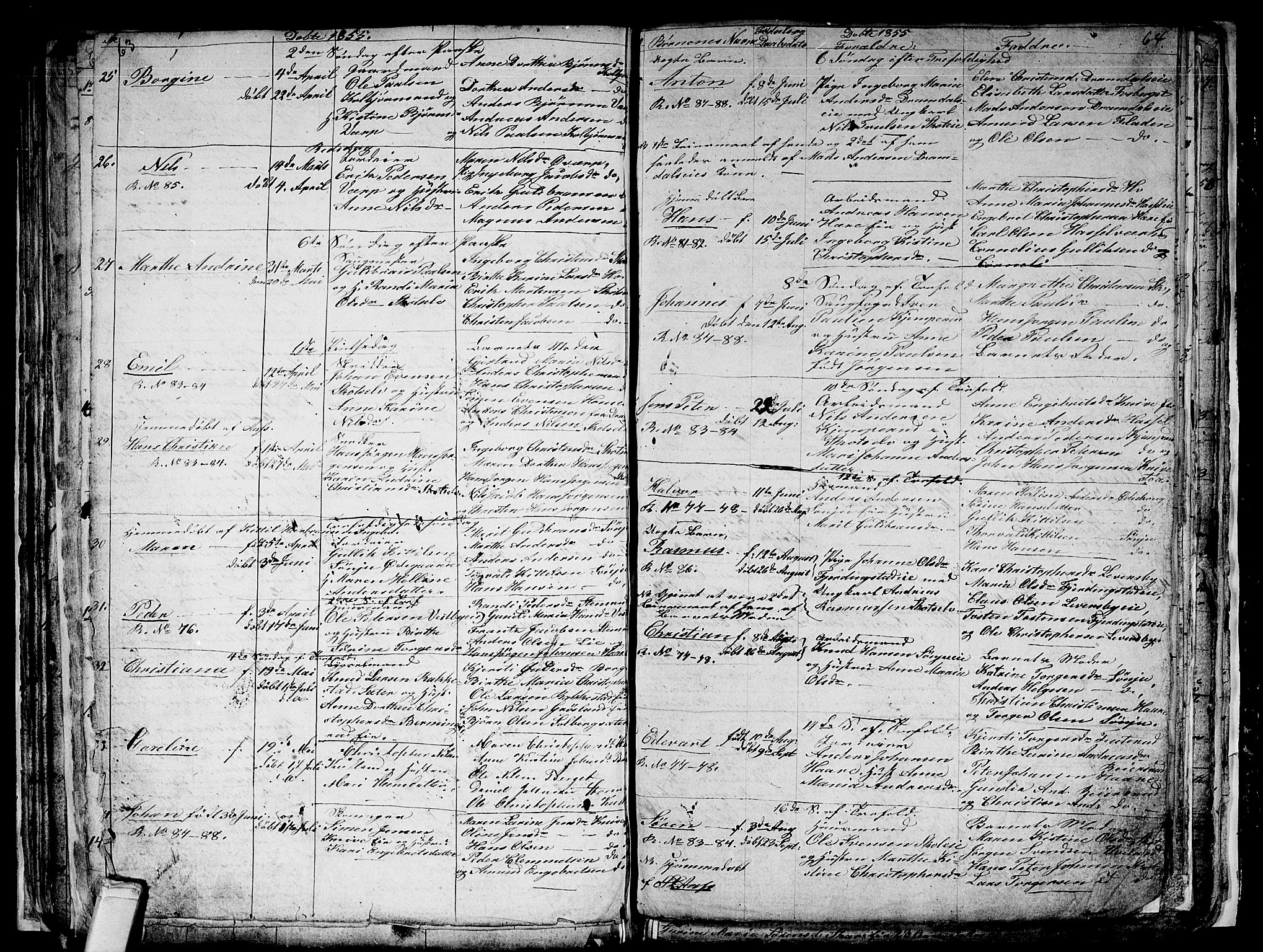 Eiker kirkebøker, SAKO/A-4/G/Gb/L0001: Parish register (copy) no. II 1, 1844-1864, p. 63-64
