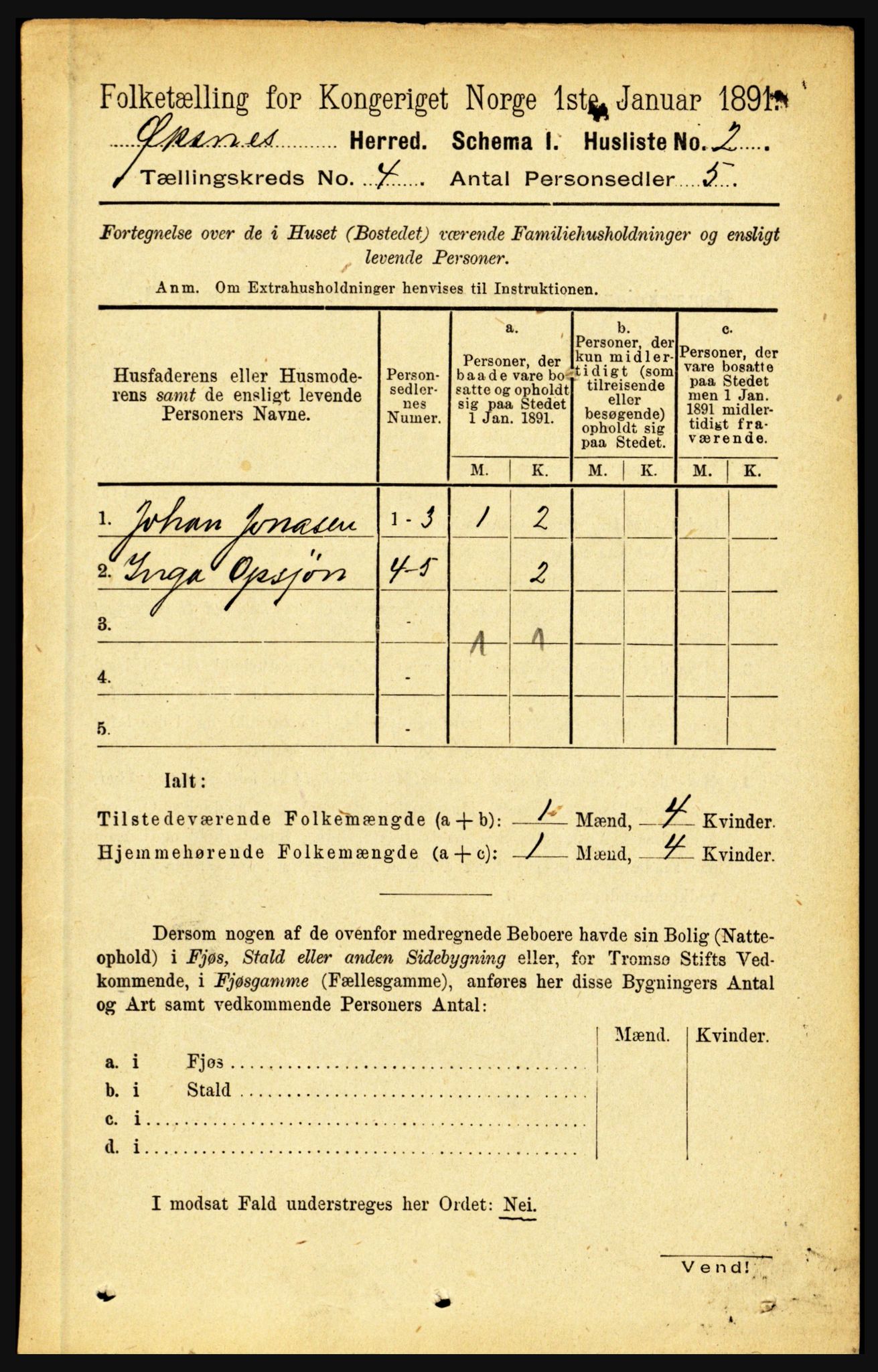 RA, 1891 census for 1868 Øksnes, 1891, p. 1631